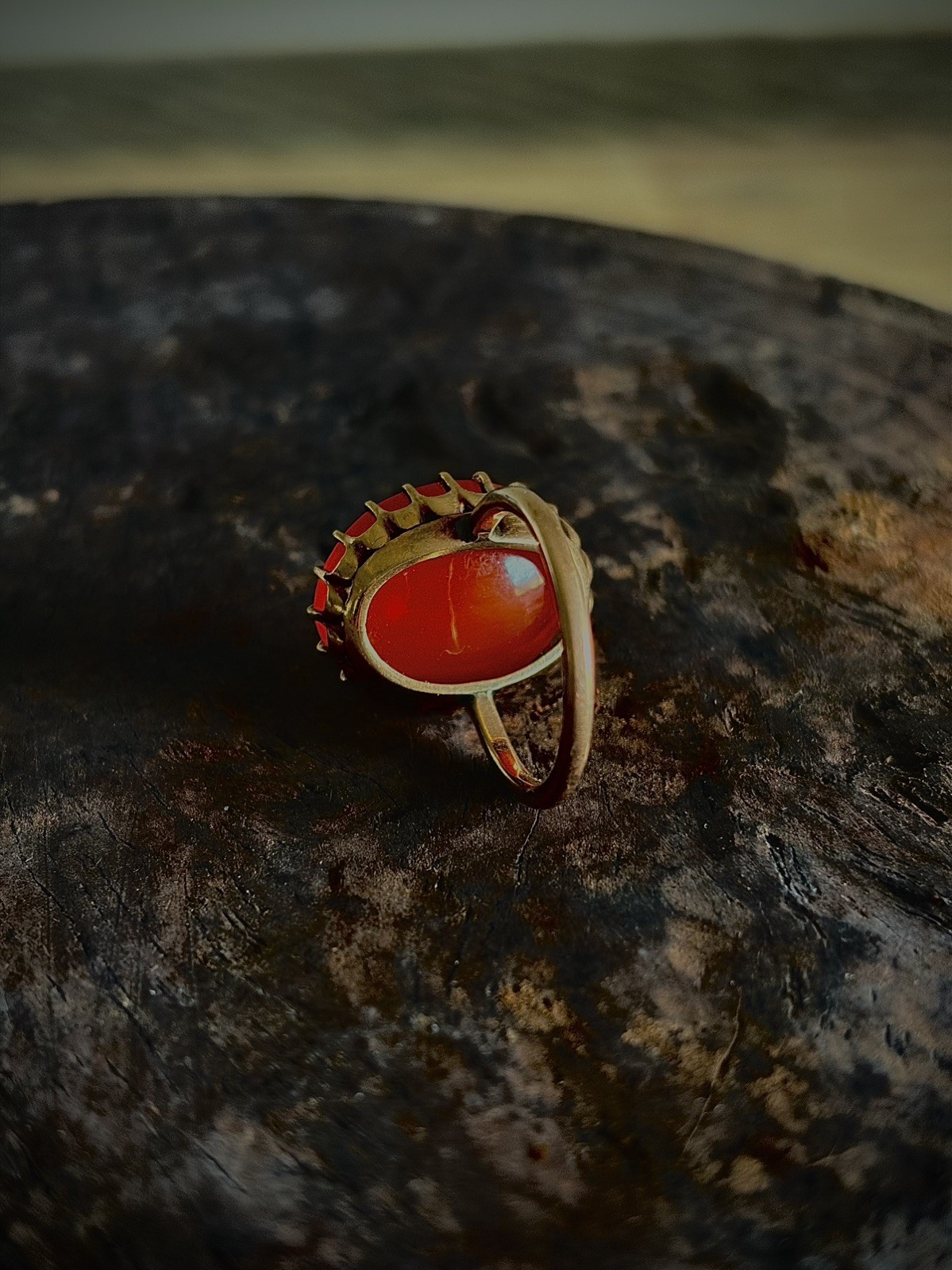 ANTIQUE CABOCHON CARNELIAN || Solid Gold Ring