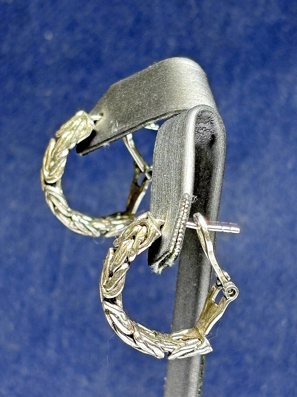 Vintage Sterling Silver Omega Back Earrings 4.8g