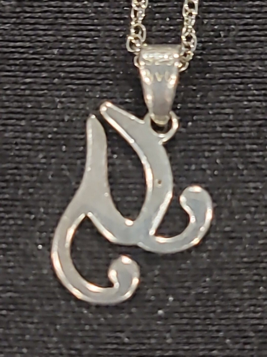 Necklace Real Diamond Chip 925 Sterling Silver Unknown NVC Symbol on 18″ Chain