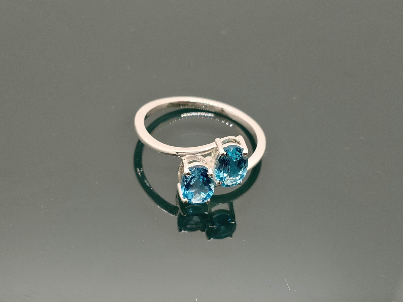 London Blue Topaz Ring, 925 Sterling Silver Handmade Oval Gemstone Ring Women