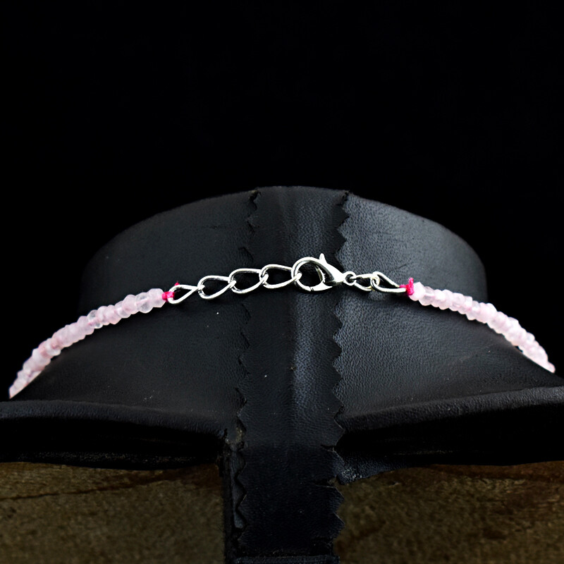 236.00 Cts Earth Mined Rose Quartz Round Shape Faceted Beads Necklace JK 18E283