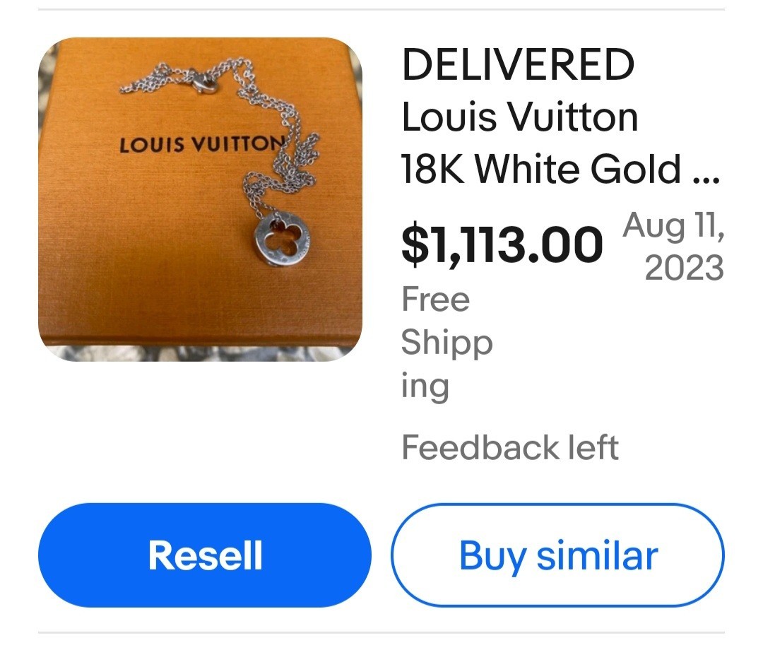 Louis Vuitton 18k White Gold Necklace Preowned Authentic