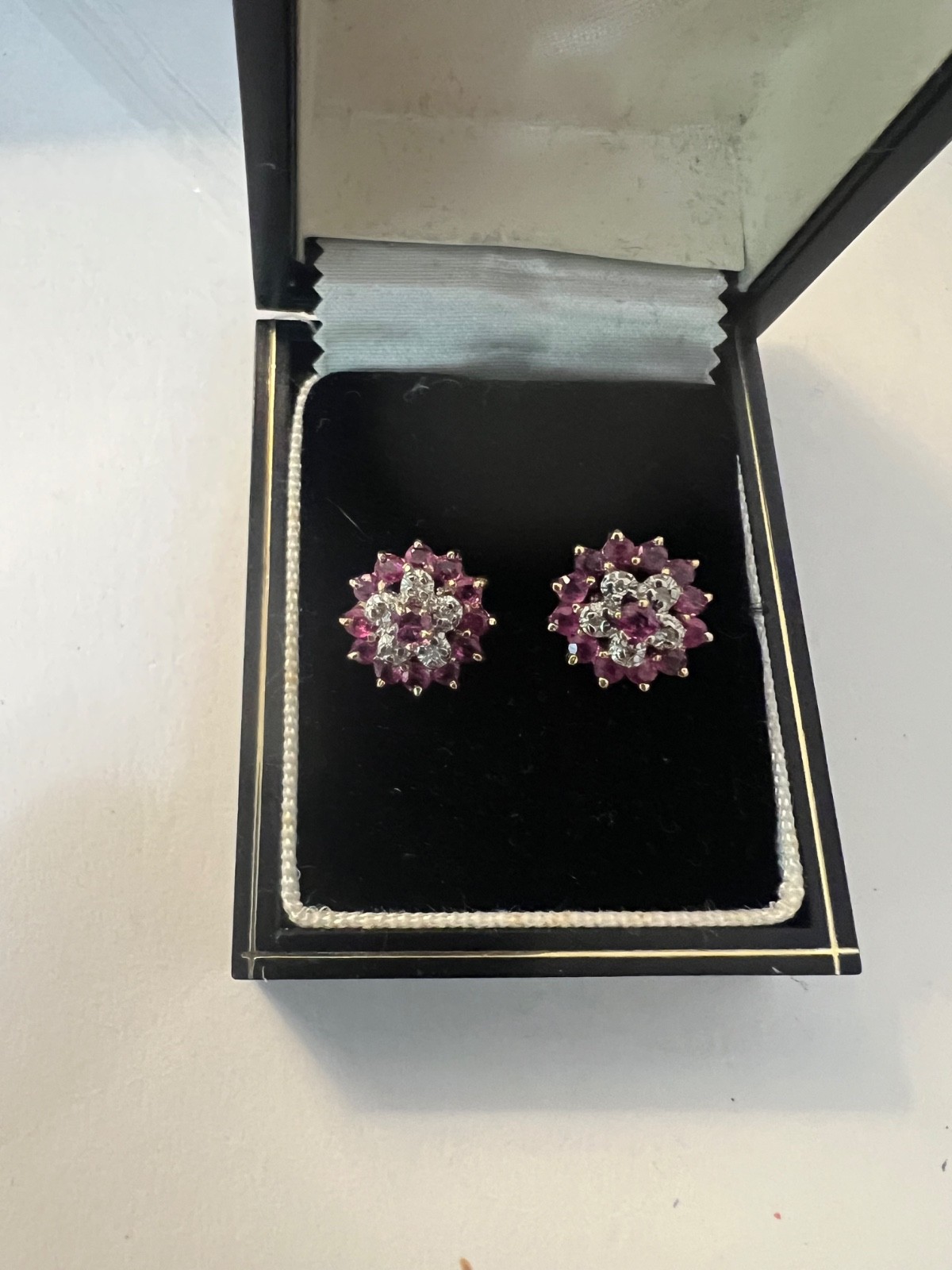 14k Yellow Gold Ruby and Diamond Earrings & Pendant Set Tested