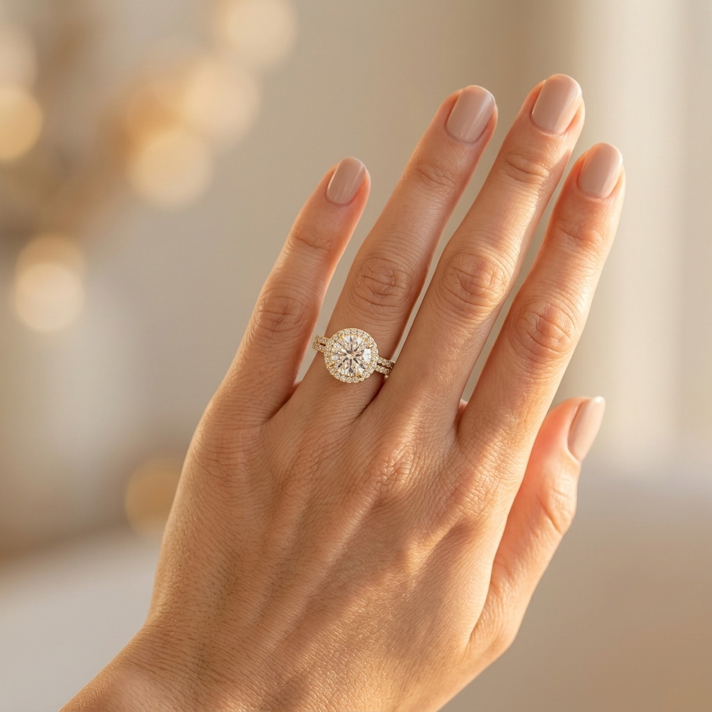 IGI 3Ct Round E VS Lab Grown Diamond Engagement Ring For Women Solid 14K Gold