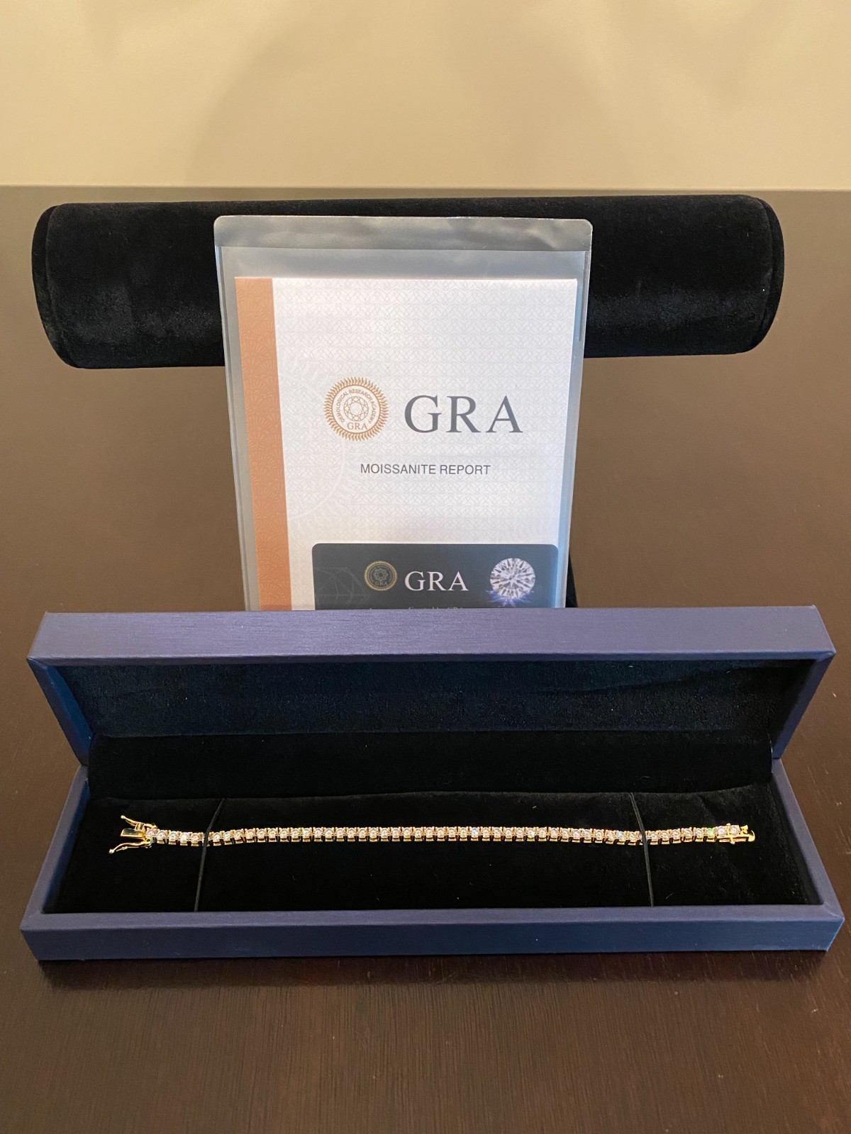 3mm VVS Moissanite 925 Silver Tennis Bracelet for Men & Women Yellow Gold