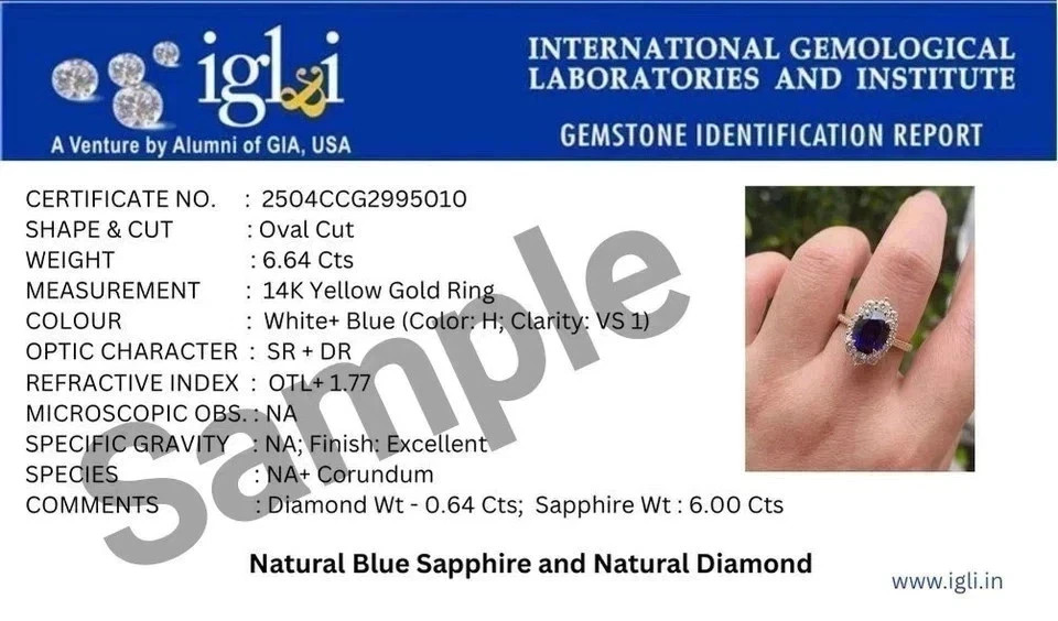 4.00 Ct Cushion Cut Natural Sapphire & Diamond Wedding Ring 14K White Gold