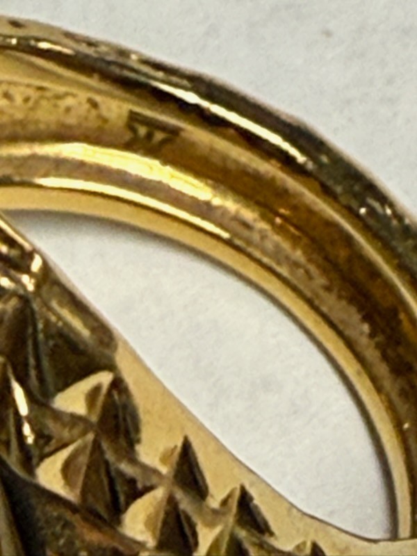 Kasun London Vampire Bite Ring .925 Sterling Silver W/18 Carat Yellow Plating