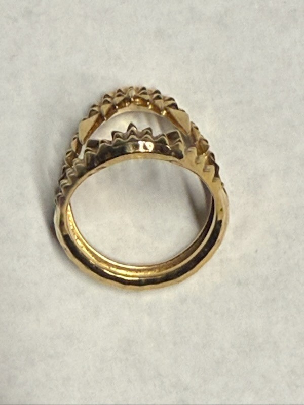 Kasun London Vampire Bite Ring .925 Sterling Silver W/18 Carat Yellow Plating