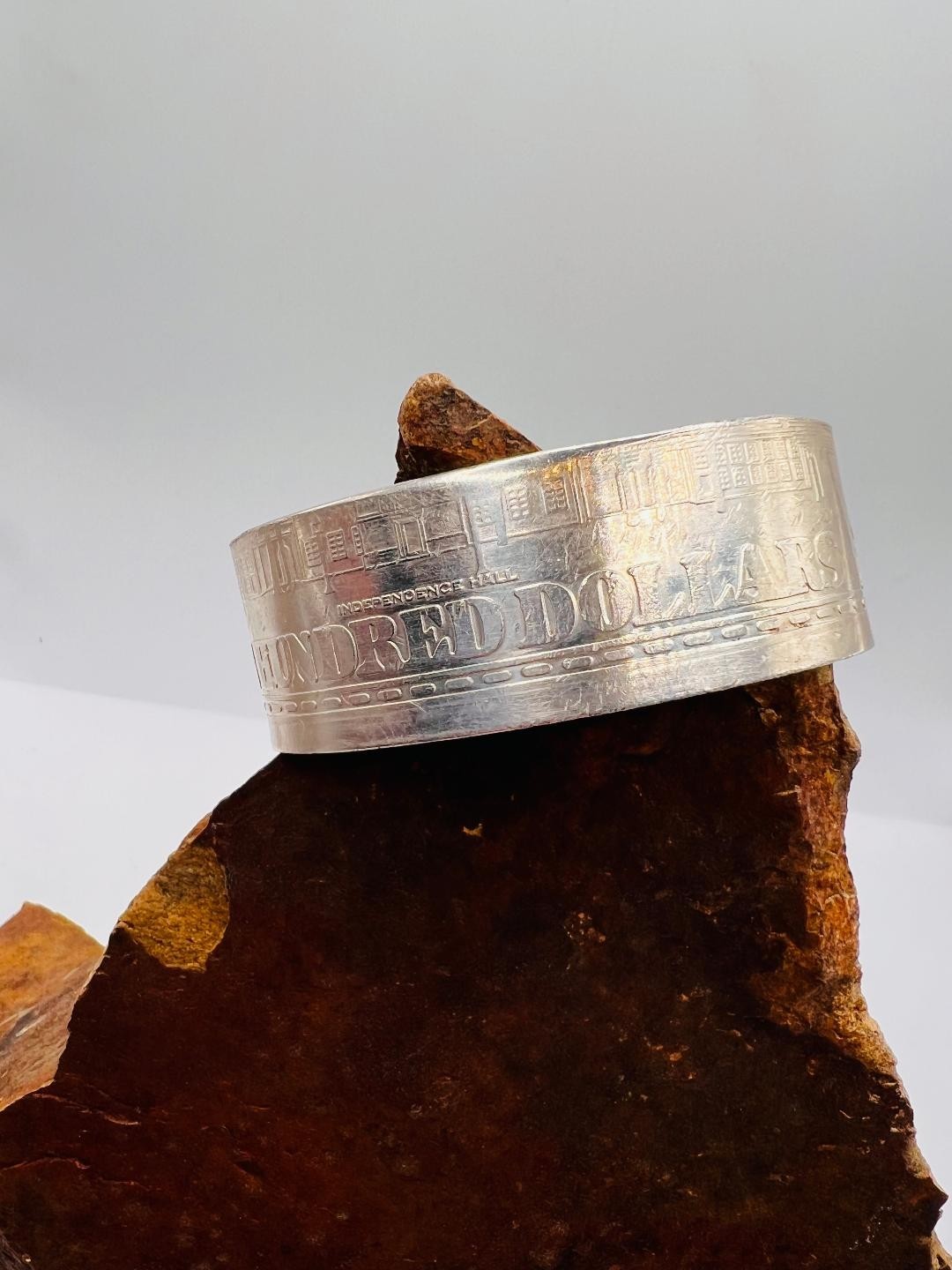 Vintage United States of America 999 Silver Bullion Bar/Bill Cuff Bracelet