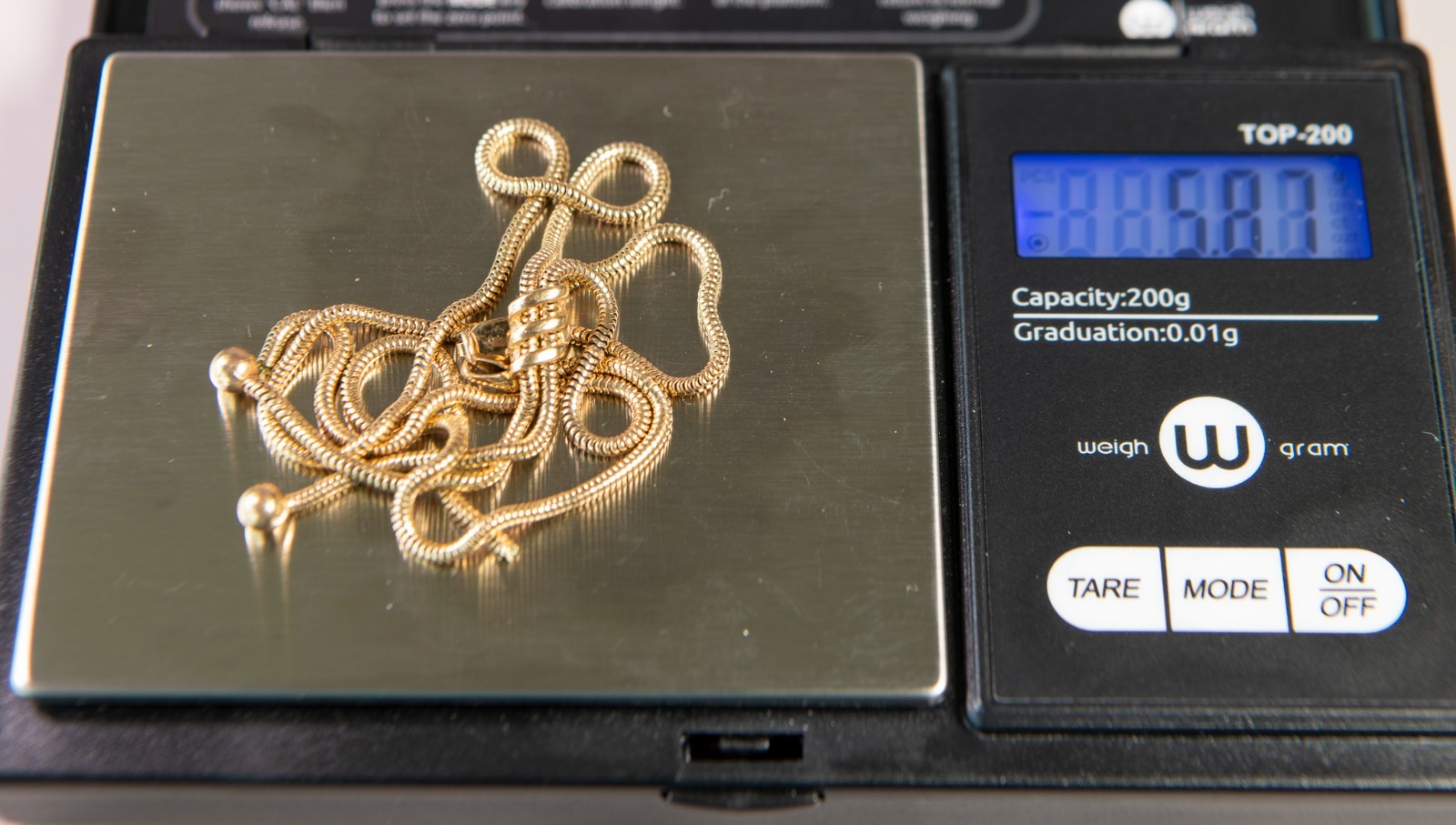 9K Solid Gold Snake Chain Necklace Broken Scrap Repair Jewelry 5.87g 375 MST
