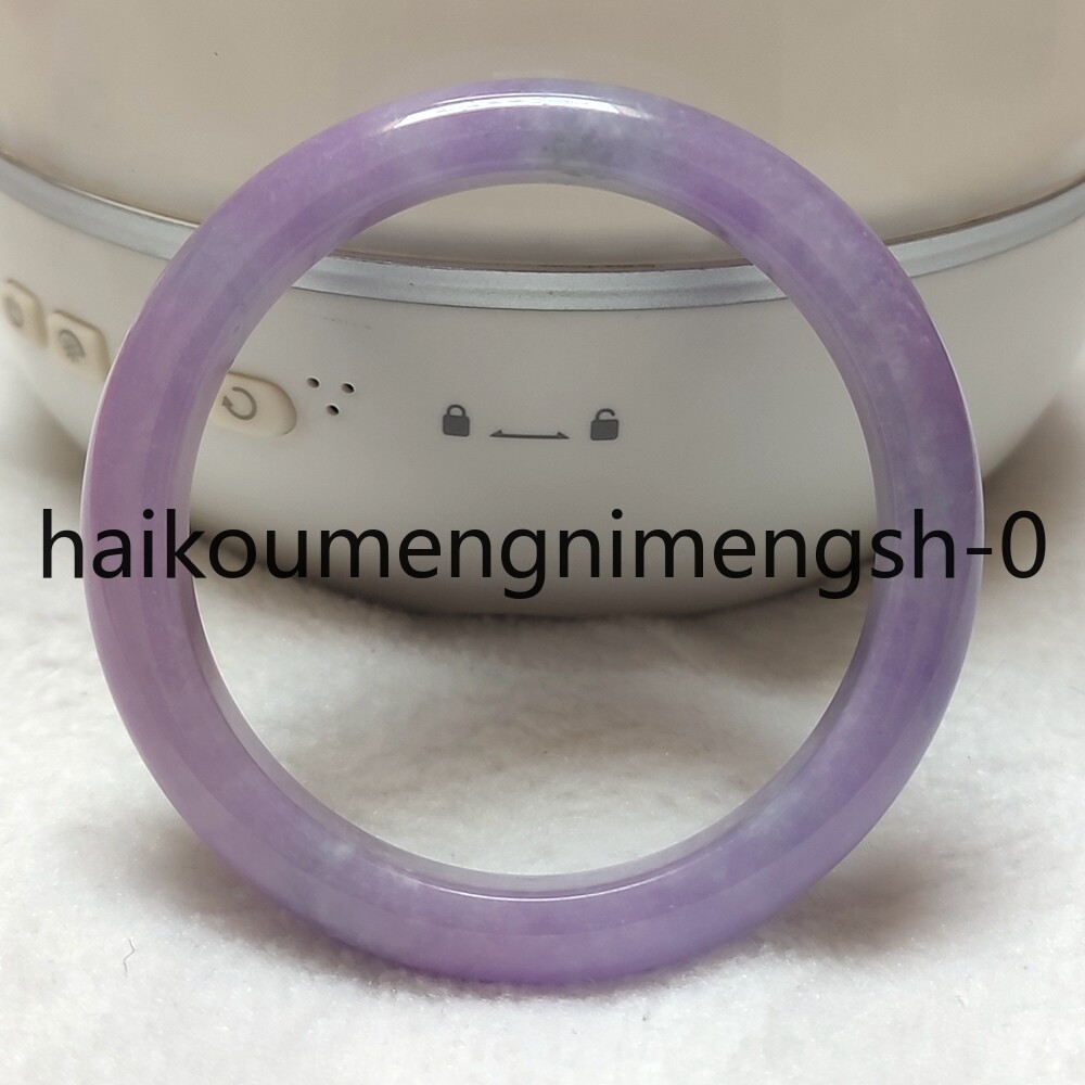 Certified Grade A Lavender 56mm Natural Burma Jade jadeite Bangle Bracelet 6406