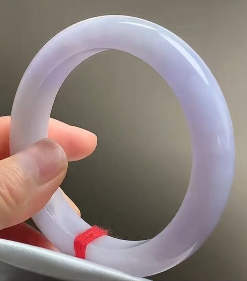 Certified 56mm Icy Lavender Natural Burma Grade A Jade jadeite Bangle Bracelet