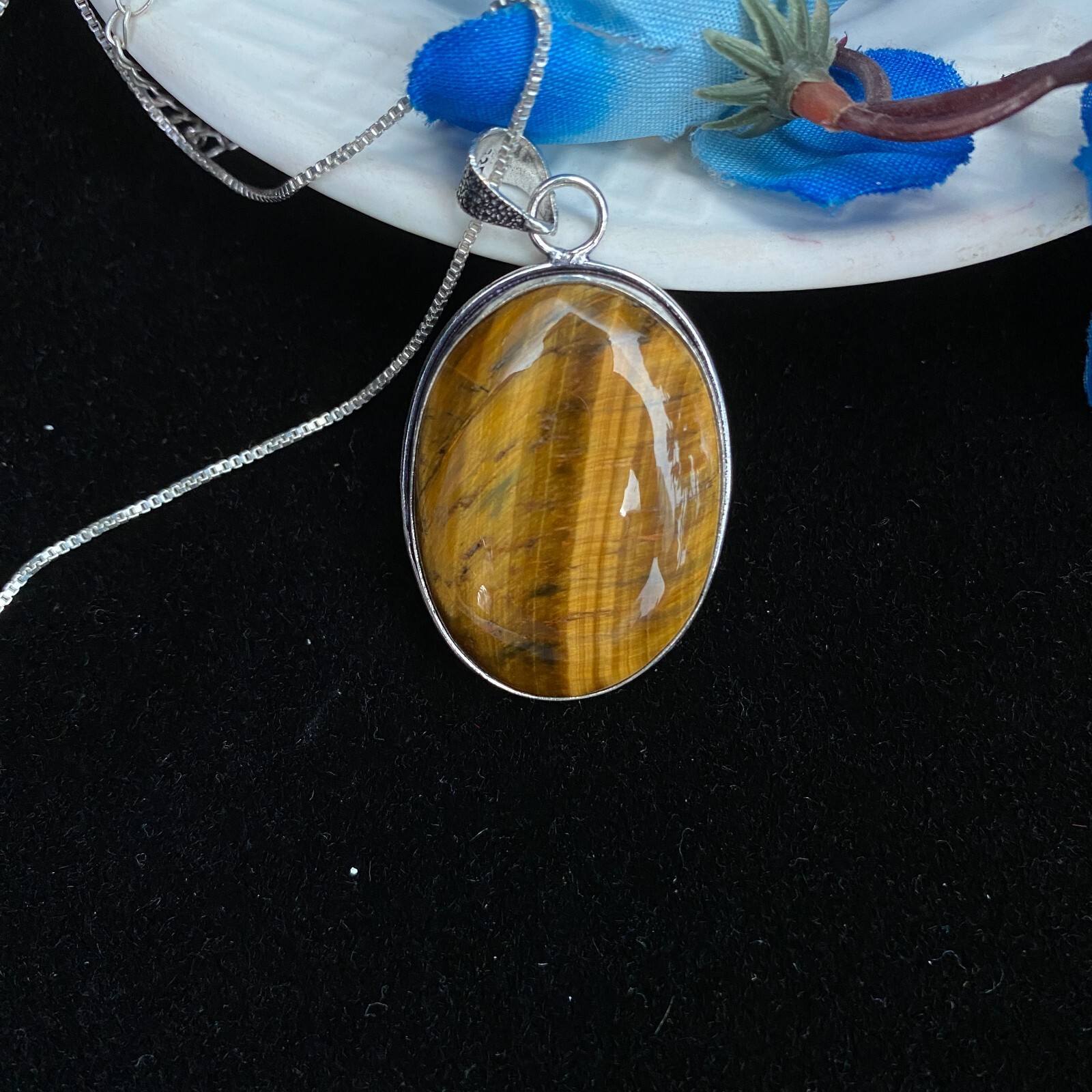Natural Yellow Tiger’s Eye Pendant, Gemstone Pendant for Gir, Tiger Eye Pendant