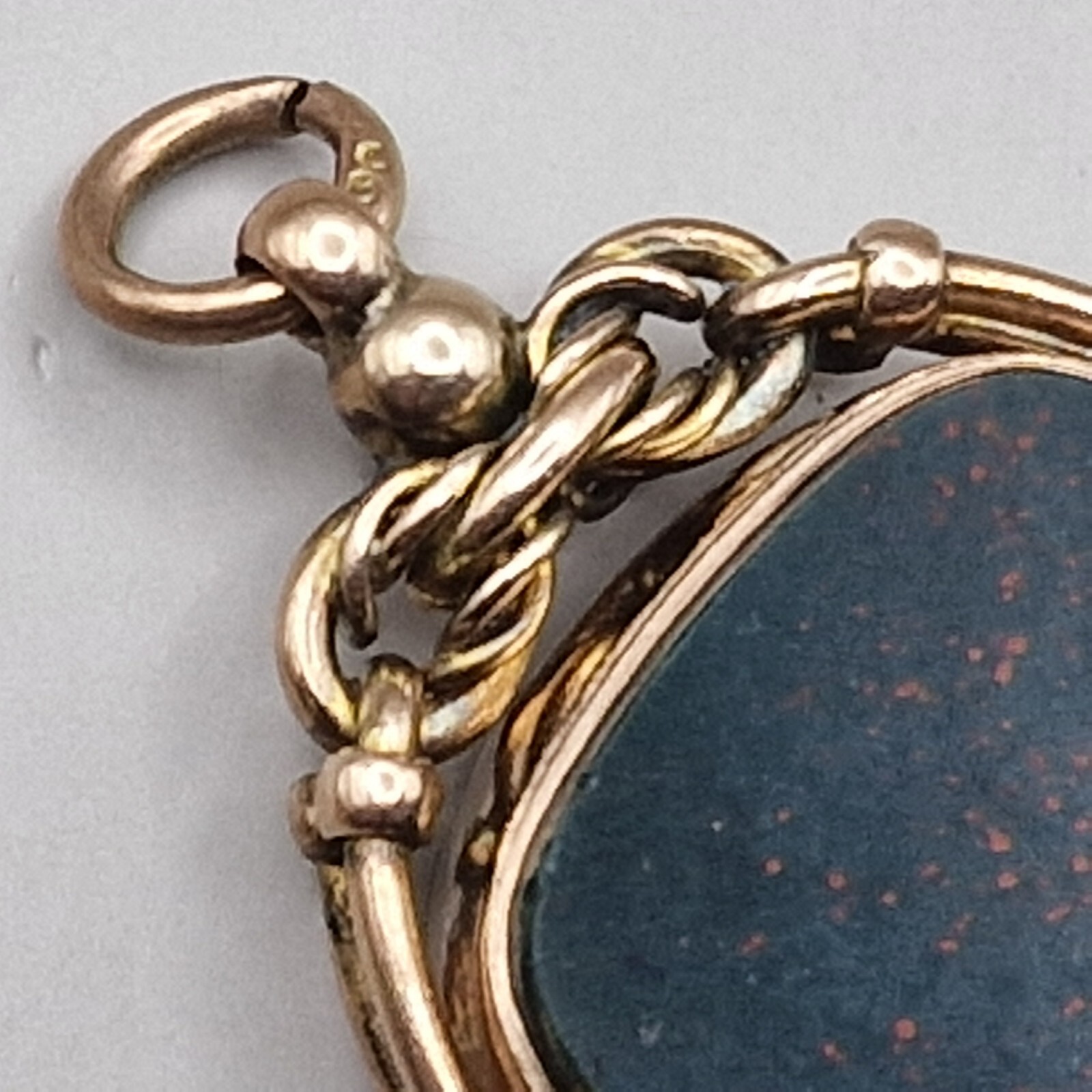 Antique 9ct Gold Spinner Fob Pendant Birmingham 1895