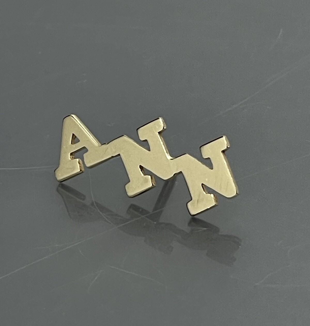 Vintage NABCO 14k Yellow Gold Women’s Name Ann Tac Pin 0.75”