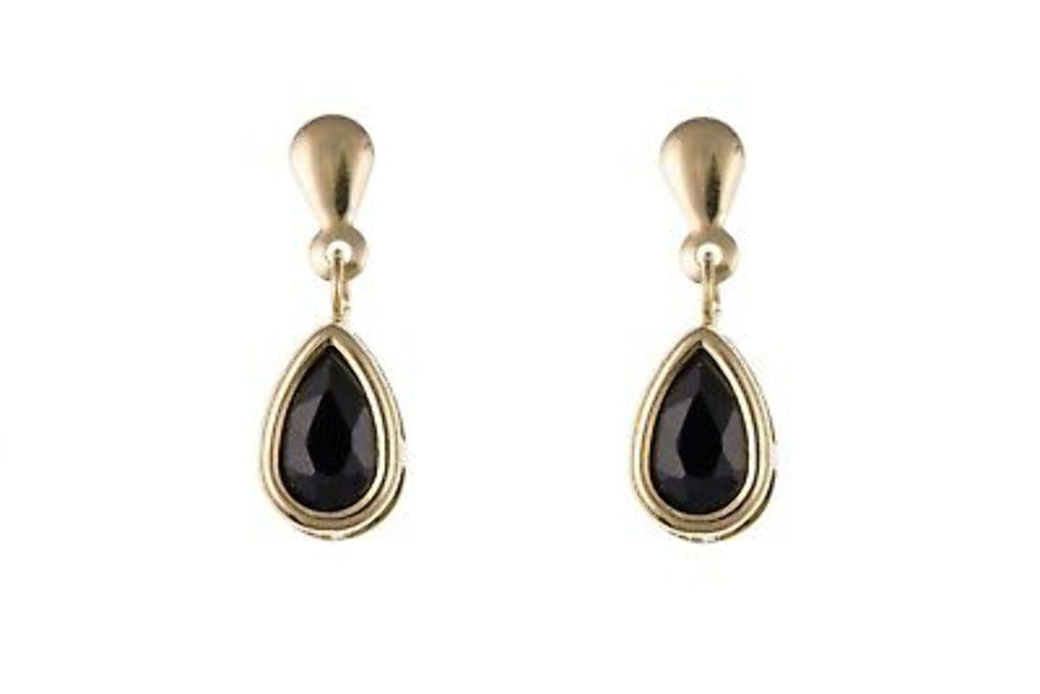 9ct Yellow Gold Sapphire Drop Earrings Teardrop Hallmark September Birthstone