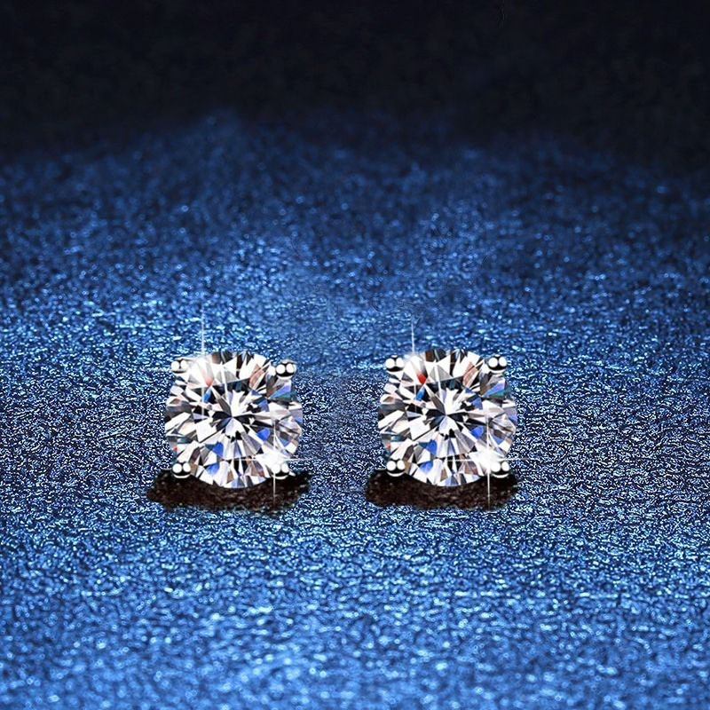 Elegant Moissanite 1.0 Ct 925 Sterling Silver Stud Earrings
