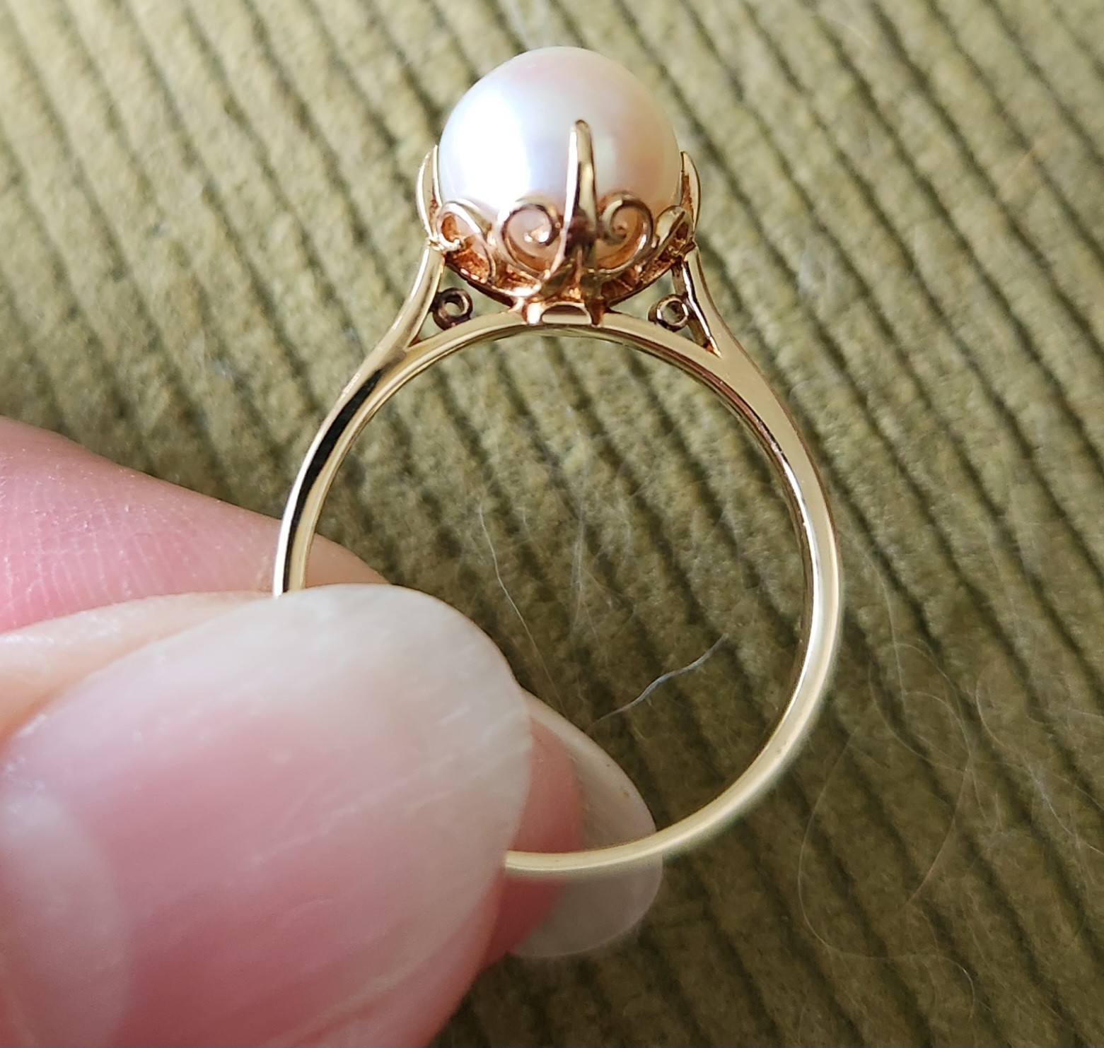 Authenticated Vintage Mikimoto 8.5mm Akoya Pearl Ring In 14k Yellow Gold