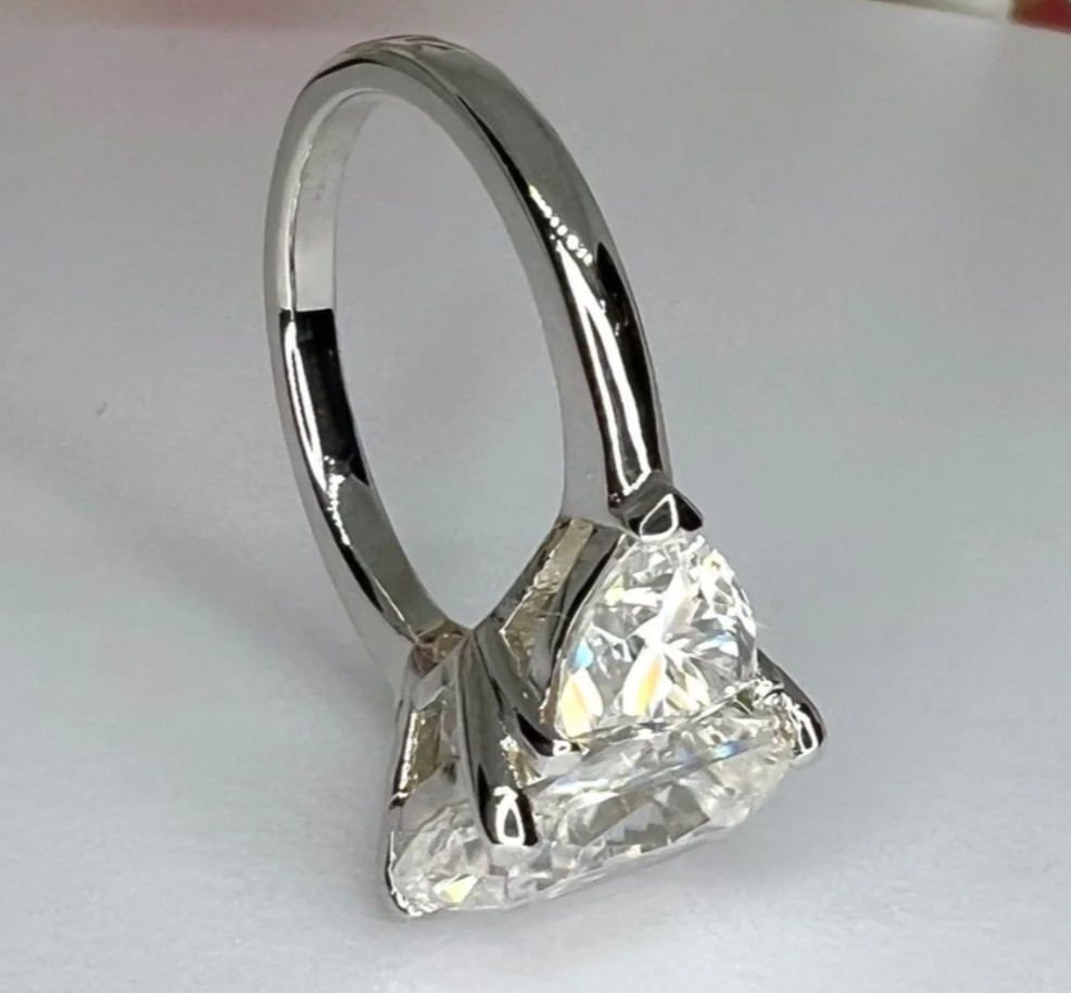 925 Silver, Off White Diamond Ring, 18 Ct Certified Treated-Great Shine & Lustre