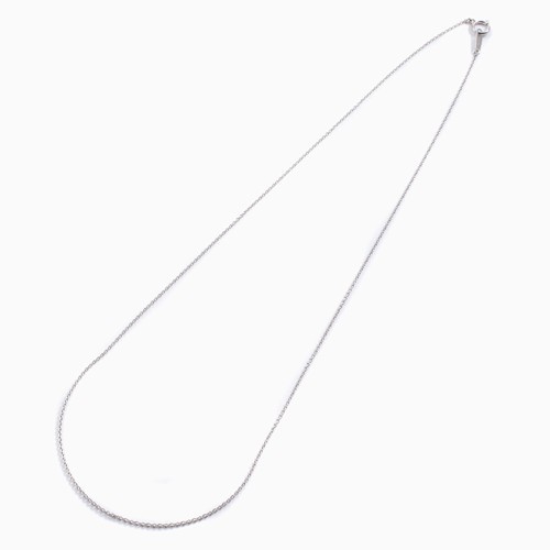 Pt999 Solid Pure Platinum 2.1g 0.9mm Round Cable Chain Necklace 16.5″ MIJapan