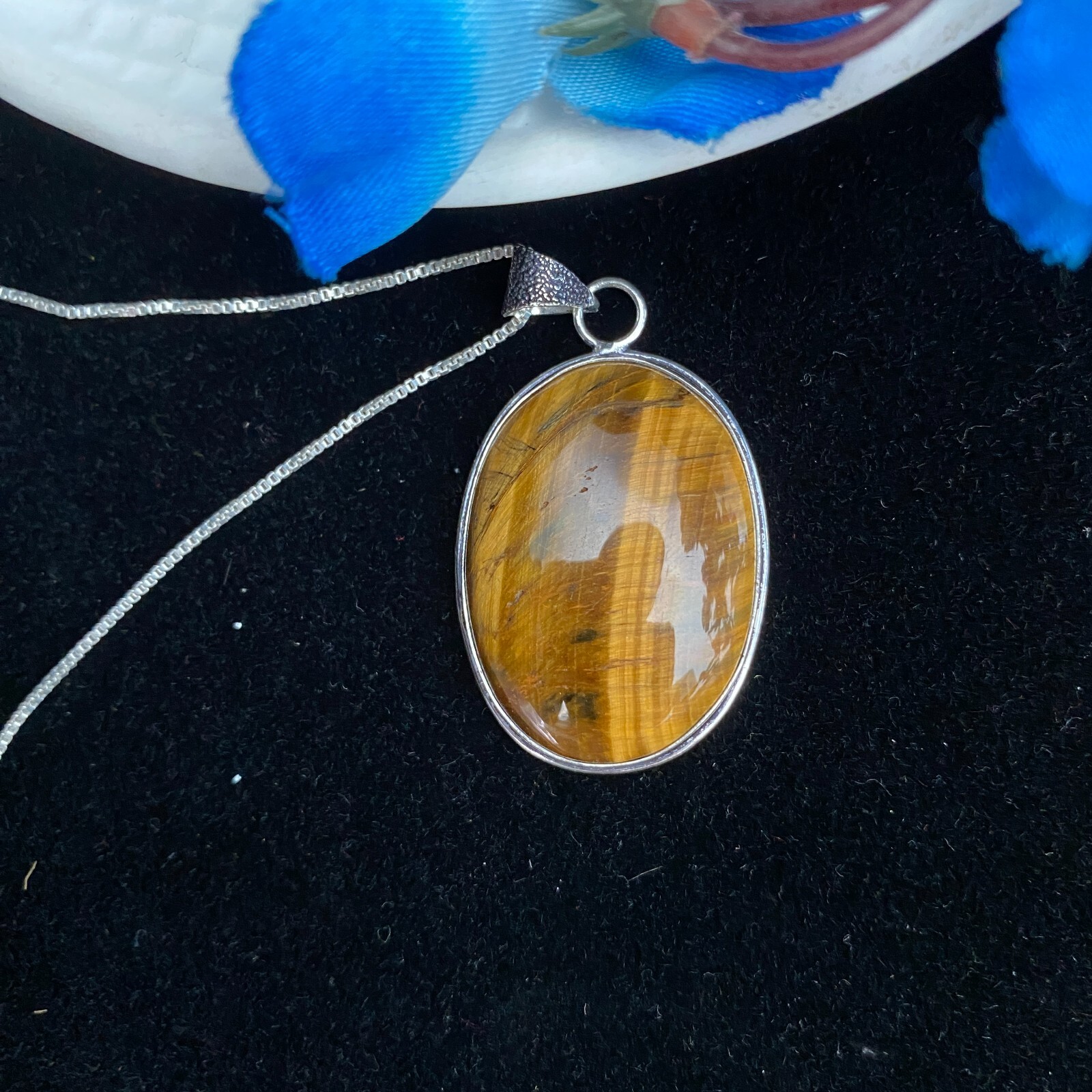 Natural Yellow Tiger’s Eye Pendant, Gemstone Pendant for Gir, Tiger Eye Pendant