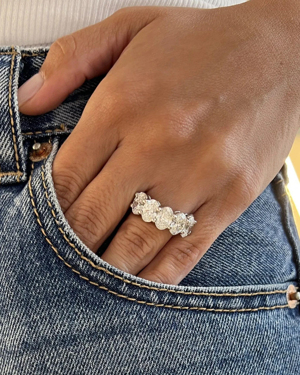 2.50ct Certified White Diamonds Eternity Band Ring-FREE Diamond studs!
