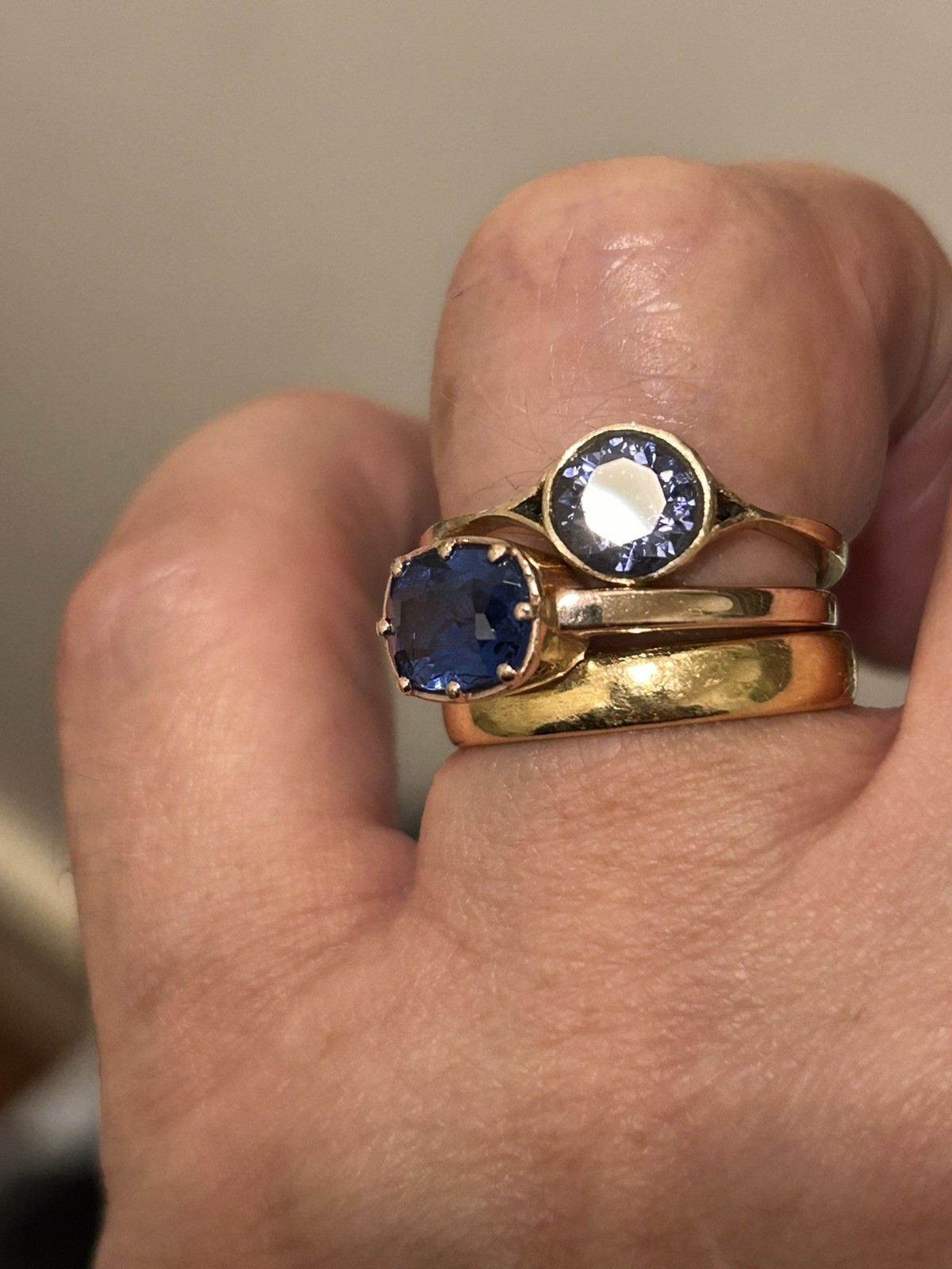 Beautiful Vintage Solid Gold 14ct Tanzanite Solitaire Ring size O💎💙