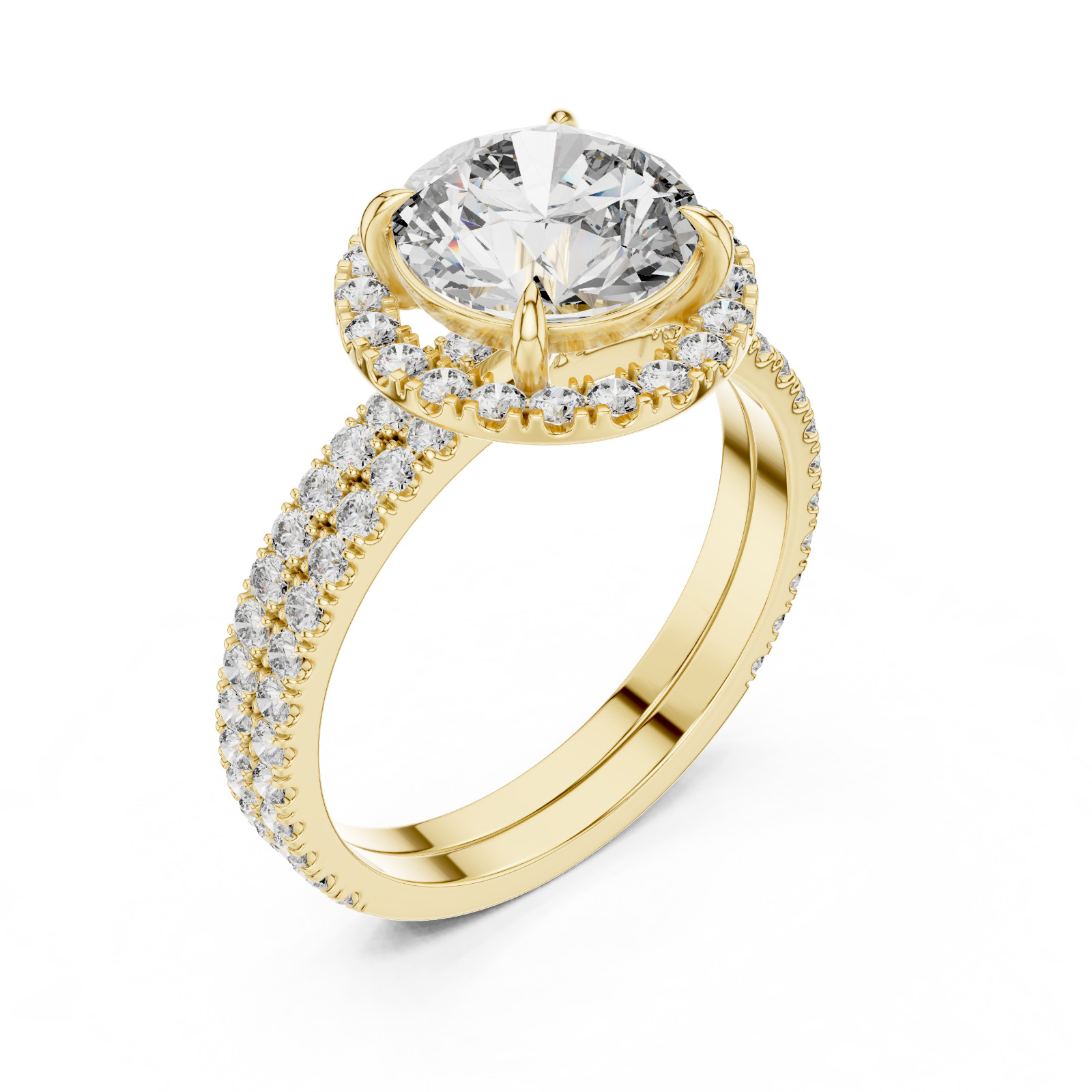IGI 3Ct Round E VS Lab Grown Diamond Engagement Ring For Women Solid 14K Gold