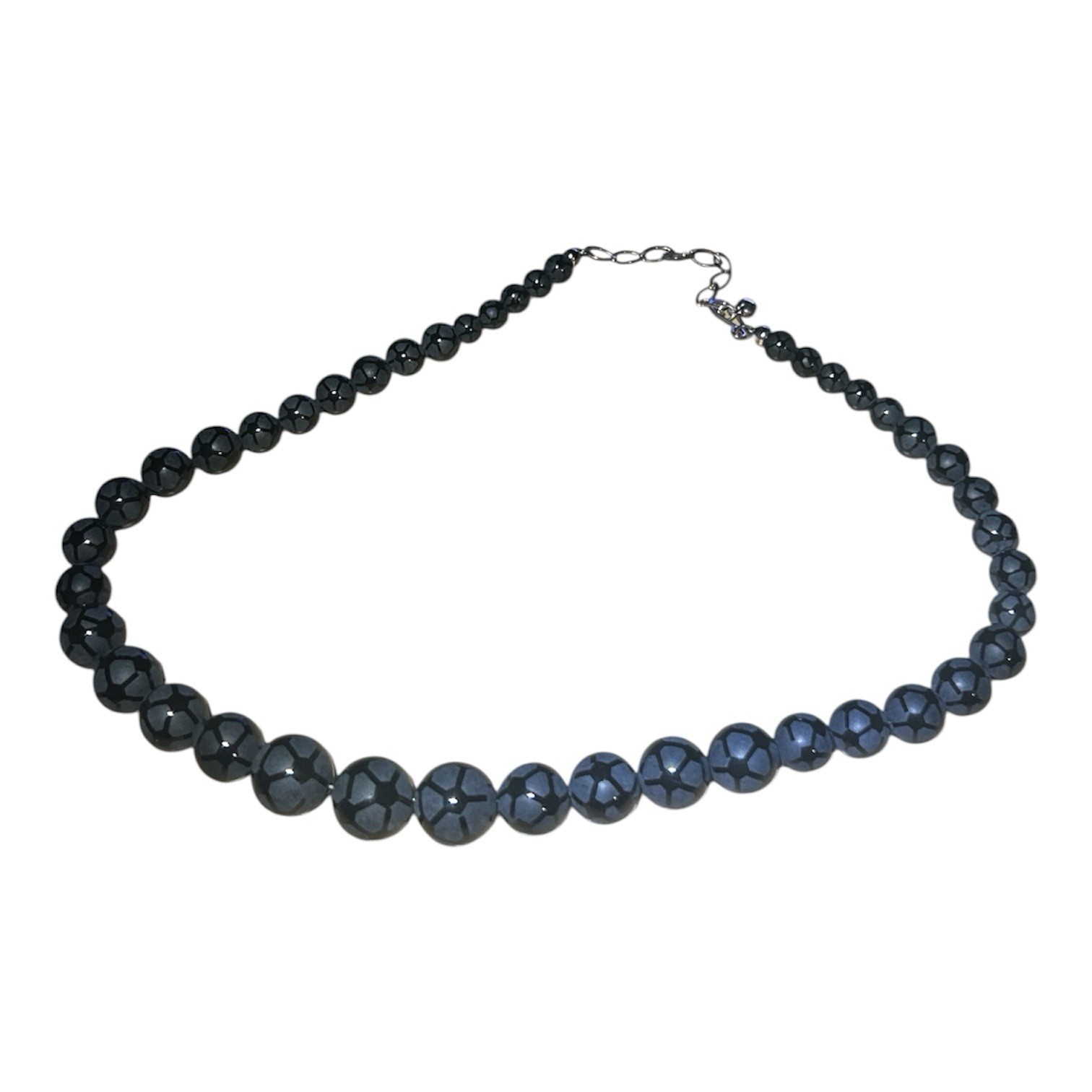Jay king Hubei .925 Sterling Silver Onyx Bead 18” With Extender Necklace