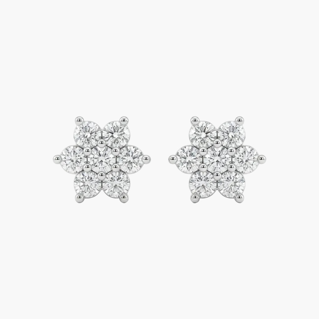 1.86 CT Round Cut E VS1 Lab Created Diamond 14kt Yellow Gold Earring