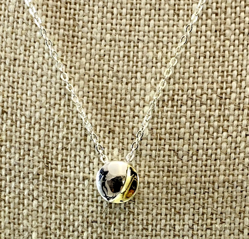 Kit Heath 18K Gold over Sterling Silver Lunar Moon Necklace 15″/17″ NWT Gift Box
