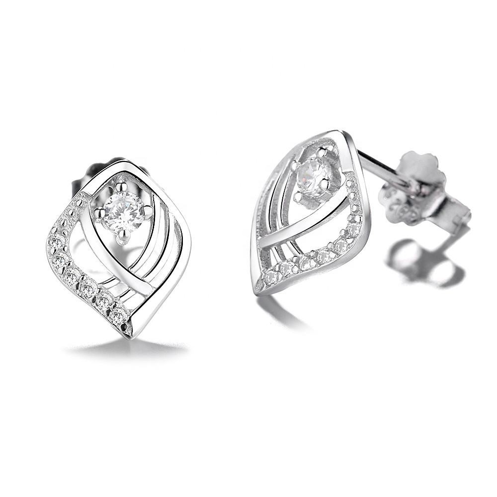 925 Sterling Silver Flower Stud Earrings Round CZ Halo Floral Jewelry Gift Women