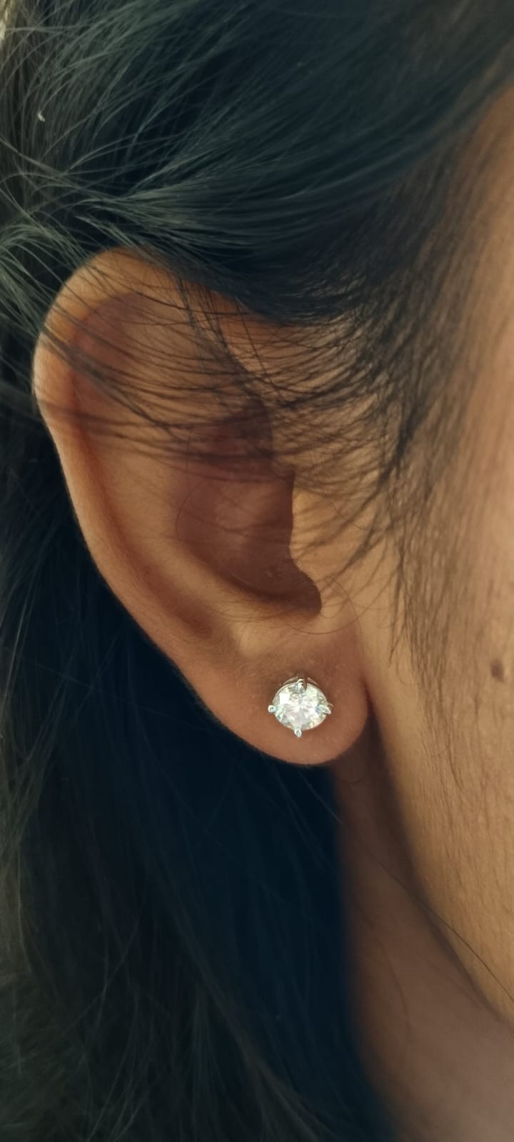 2Ct TW Round 14K White Gold Diamond Screwback Studs Earrings GIA