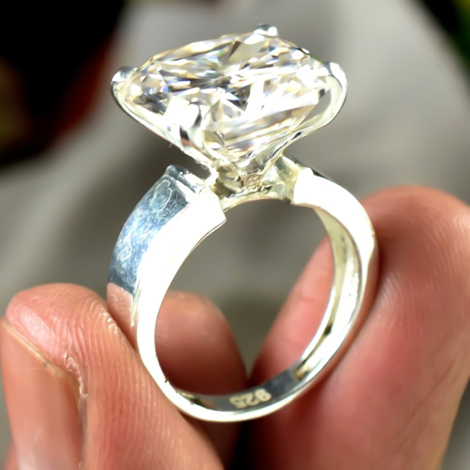 3.00 Ct Certified White Diamond Ring in 925 Silver Anniversary Gift for Wife