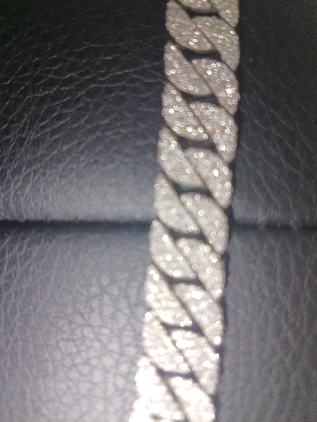 Natural Diamond 14ct,22inch,10mm Silver Unique Miami Cuban Chain Necklace