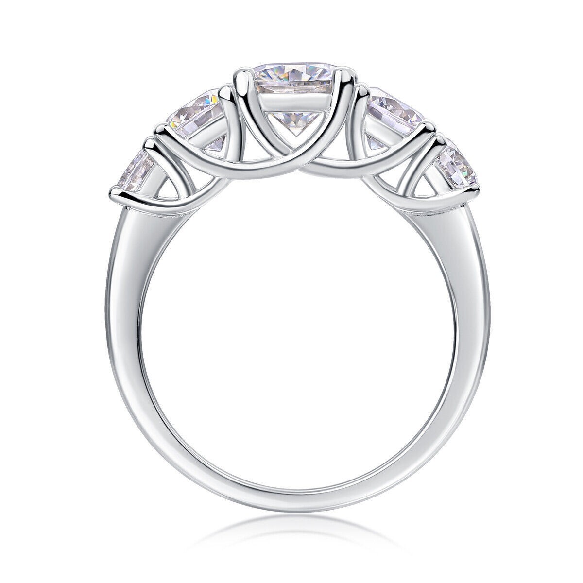 1 Carat D VVS1 Moissanite Engagement Wedding Ring Real 925 Sterling Silver