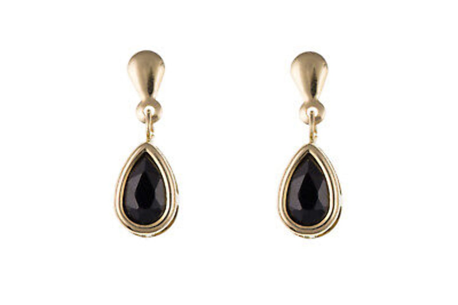 9ct Yellow Gold Sapphire Drop Earrings Teardrop Hallmark September Birthstone
