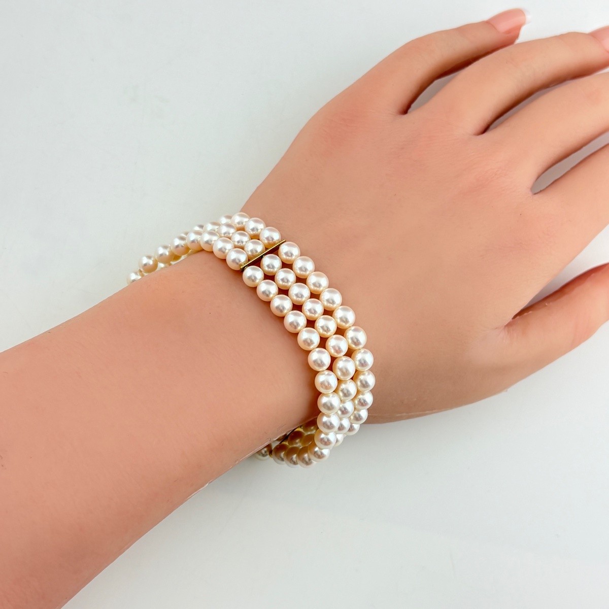 MIKIMOTO Pearl Bracelet YG YellowGold bangles Bracelet K14 Pearl Women