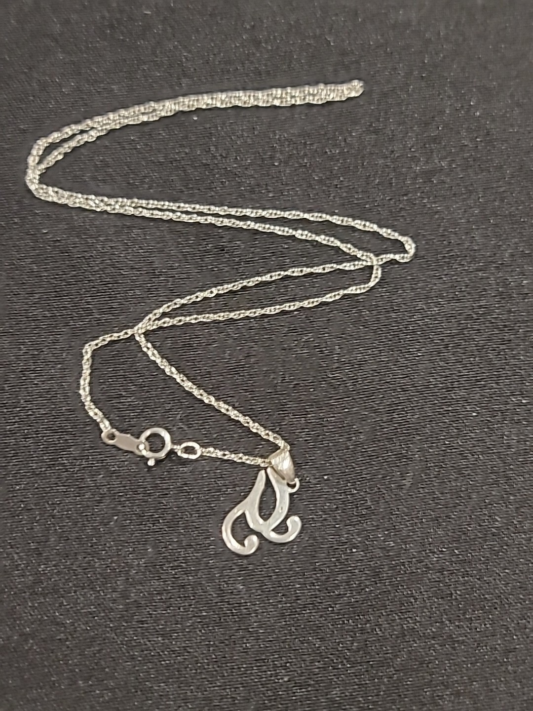 Necklace Real Diamond Chip 925 Sterling Silver Unknown NVC Symbol on 18″ Chain