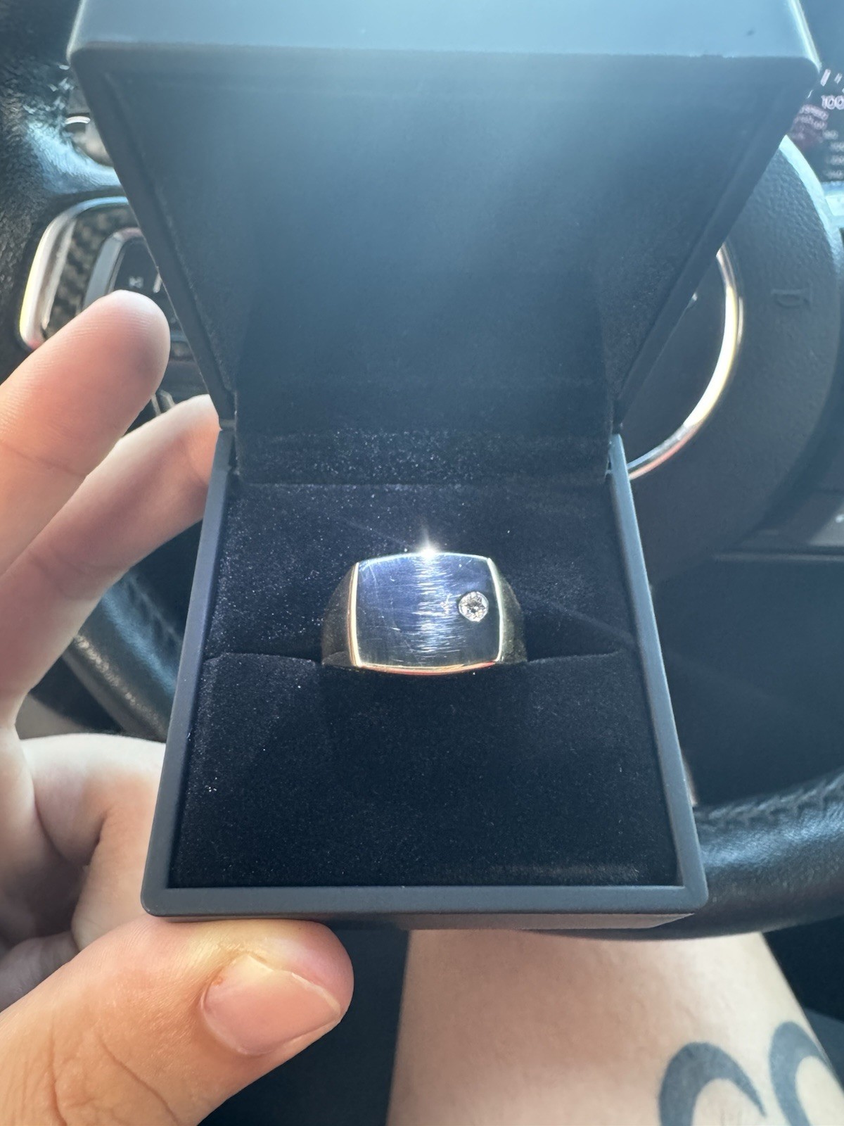 Solid 10kt Yellow Gold Ring With .15ct Diamond