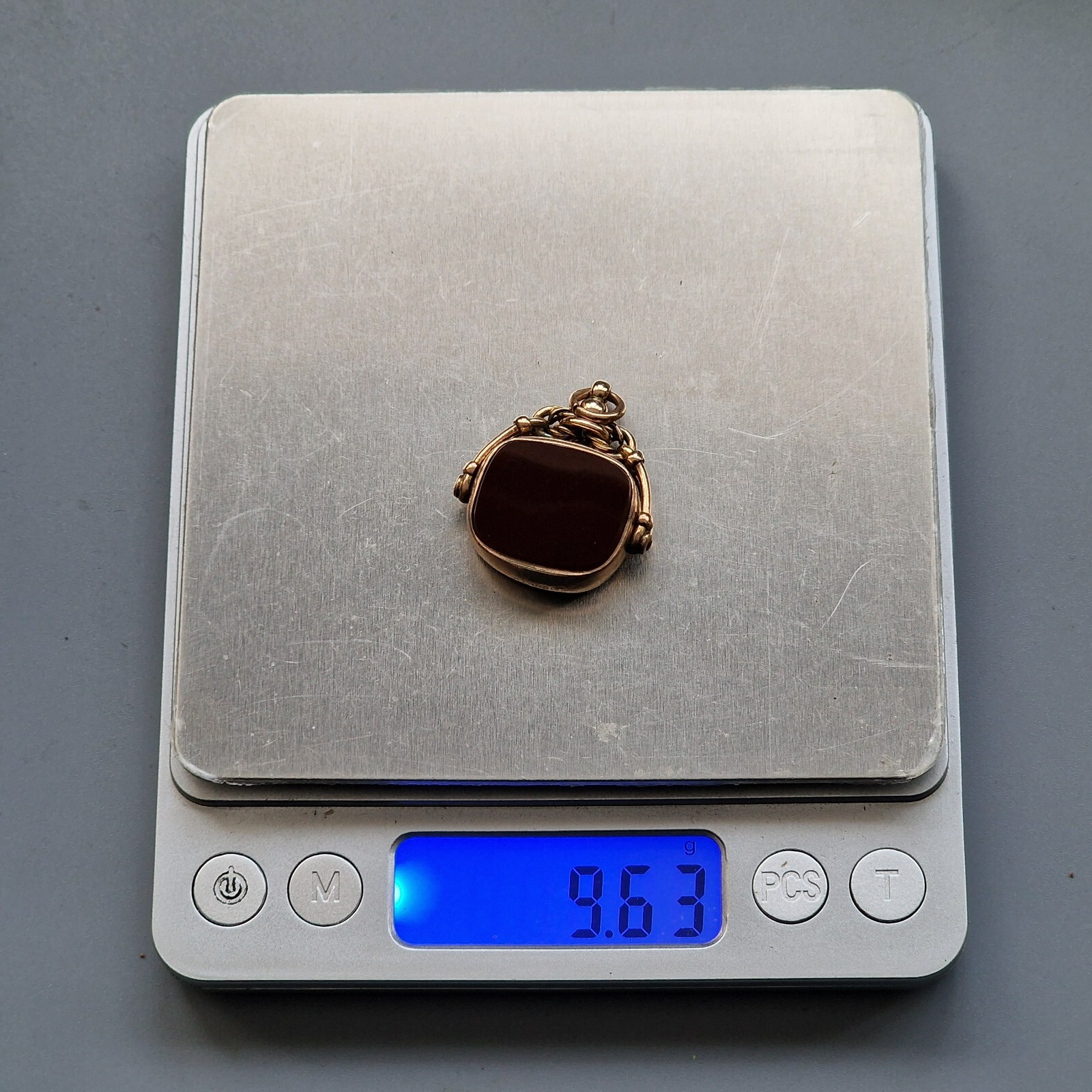 Antique 9ct Gold Spinner Fob Pendant Birmingham 1895