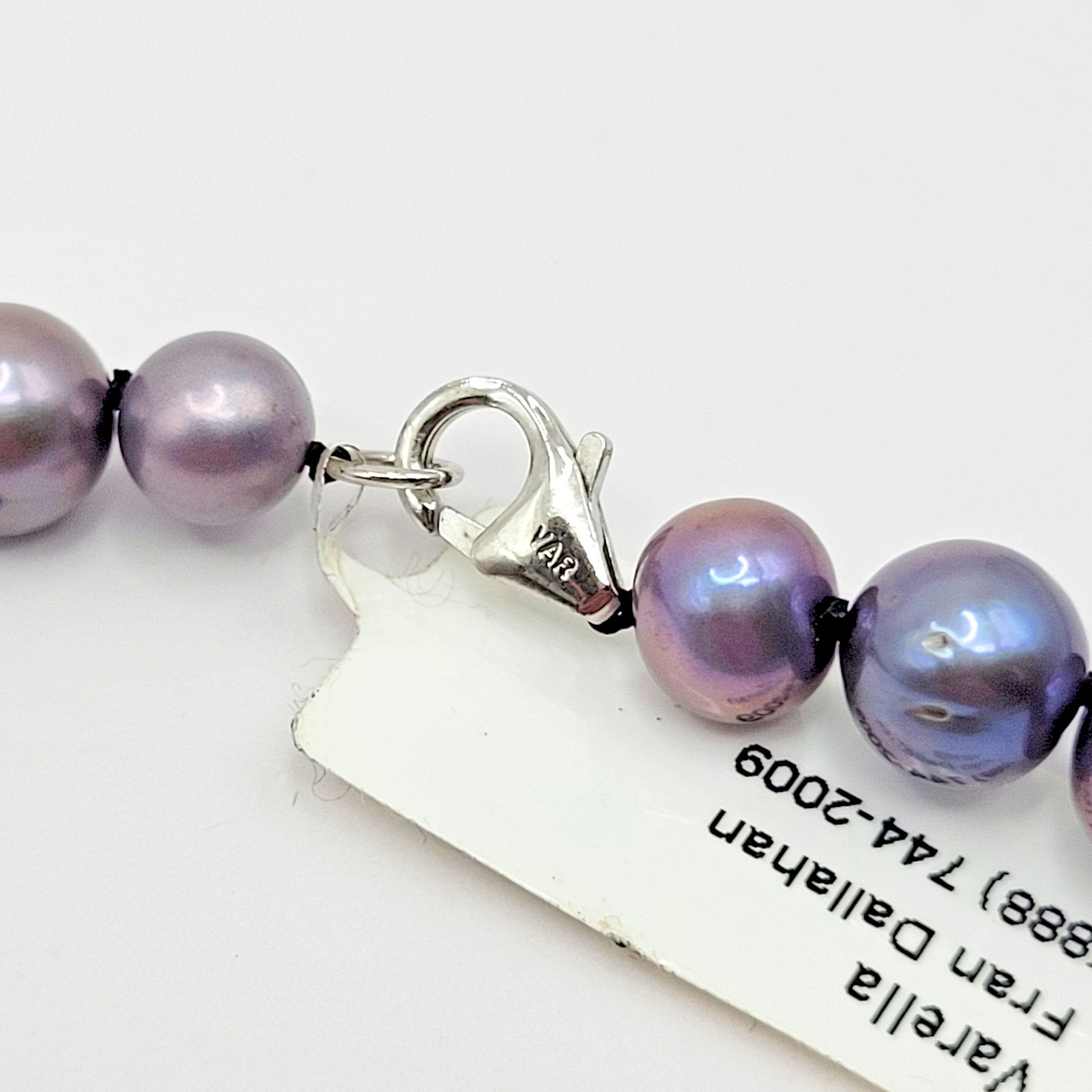 Sterling Silver Peacock Pearl Faceted Onyx Pendant Necklace Graduated Cluster
