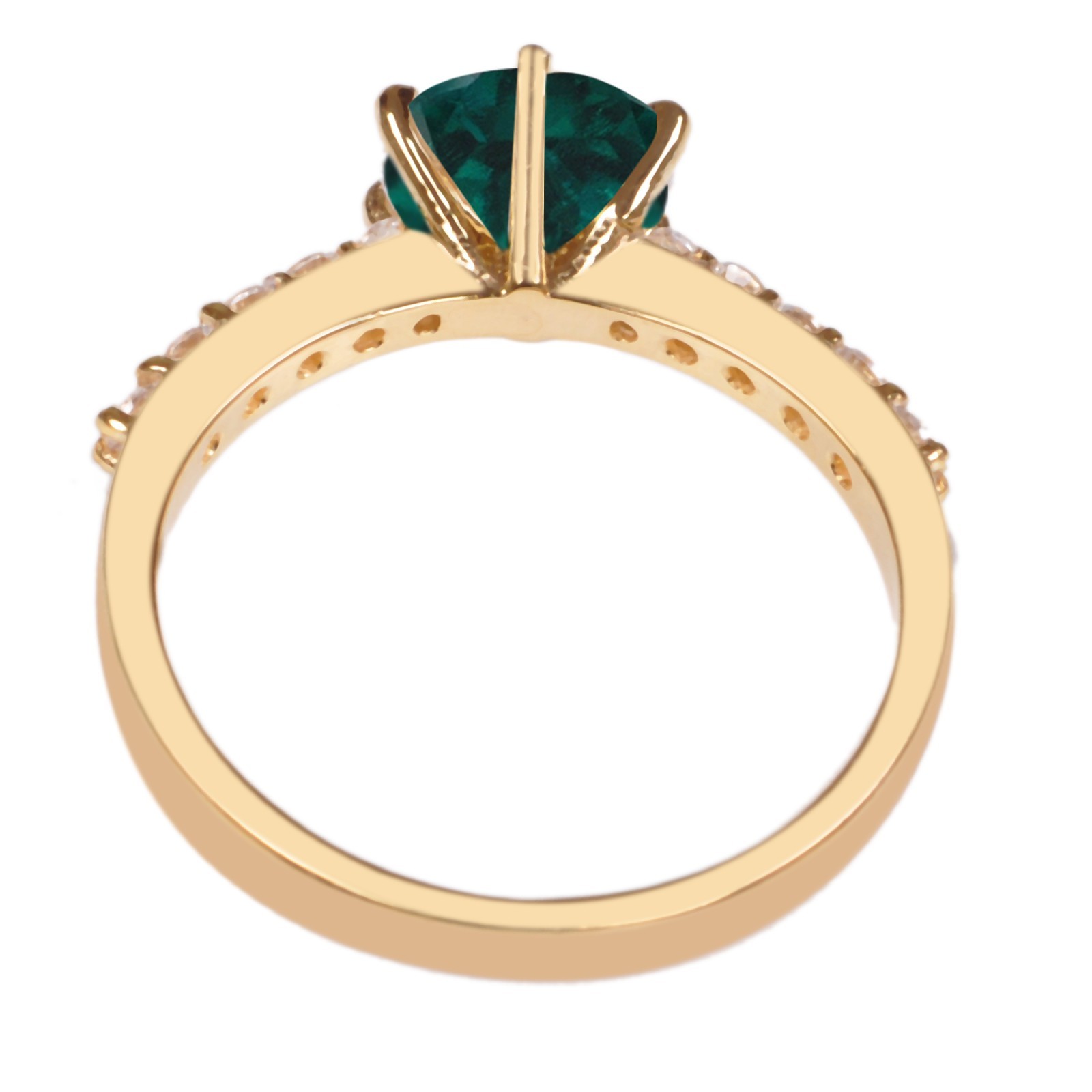 1.30 Cts. Natural Emerald IGI Certified Diamond Ring In 14KT Gold – Tariffs Free