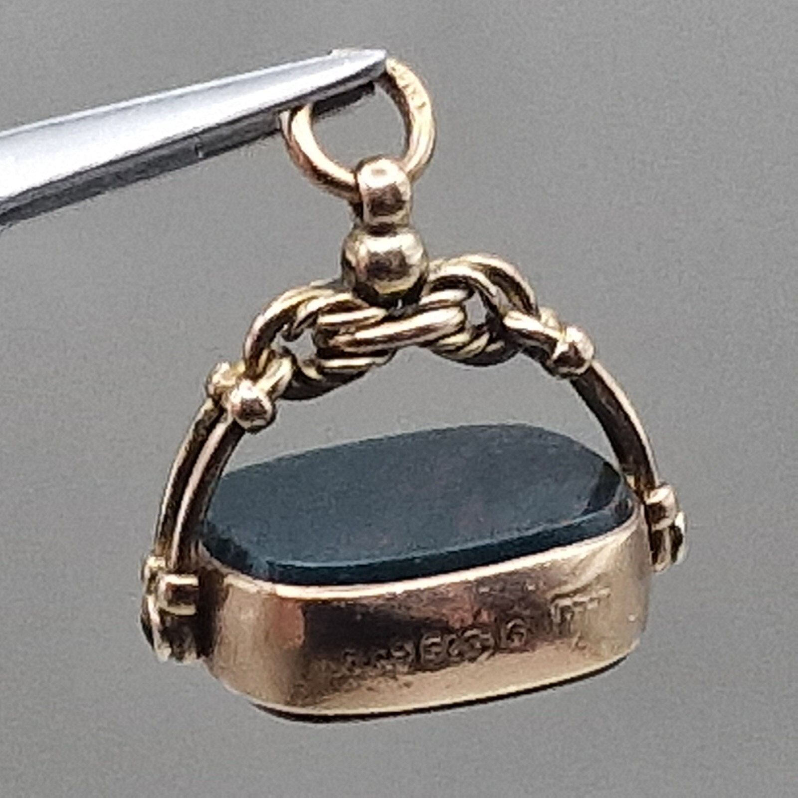 Antique 9ct Gold Spinner Fob Pendant Birmingham 1895