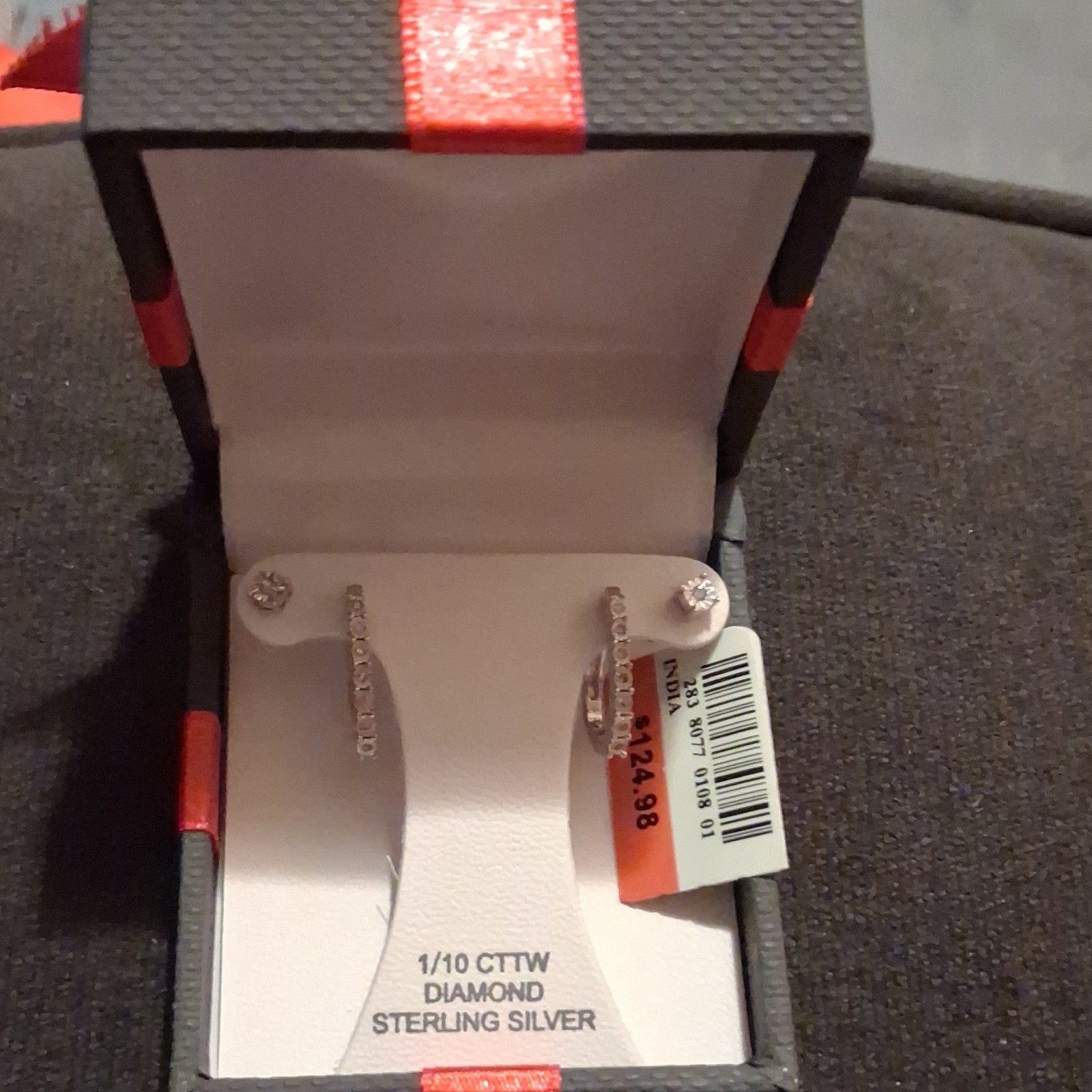 925 Sterling Silver 1/10 CTTW Round Diamond Stud & Hoop Earrings Set