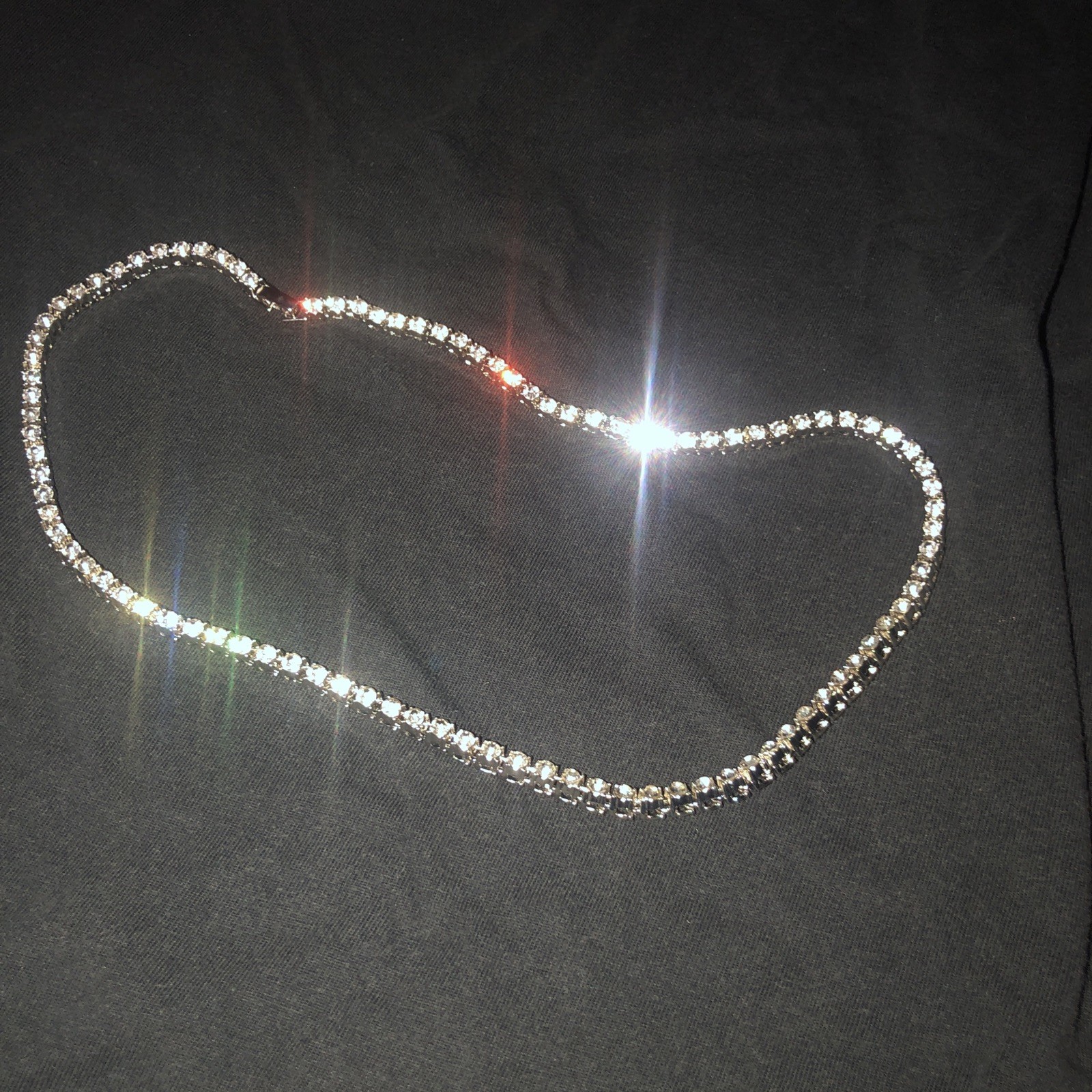Men 20 Inch Diamond Simulant 4mm Round Cut Tennis Chain,HipHop Neck, 316L Steel