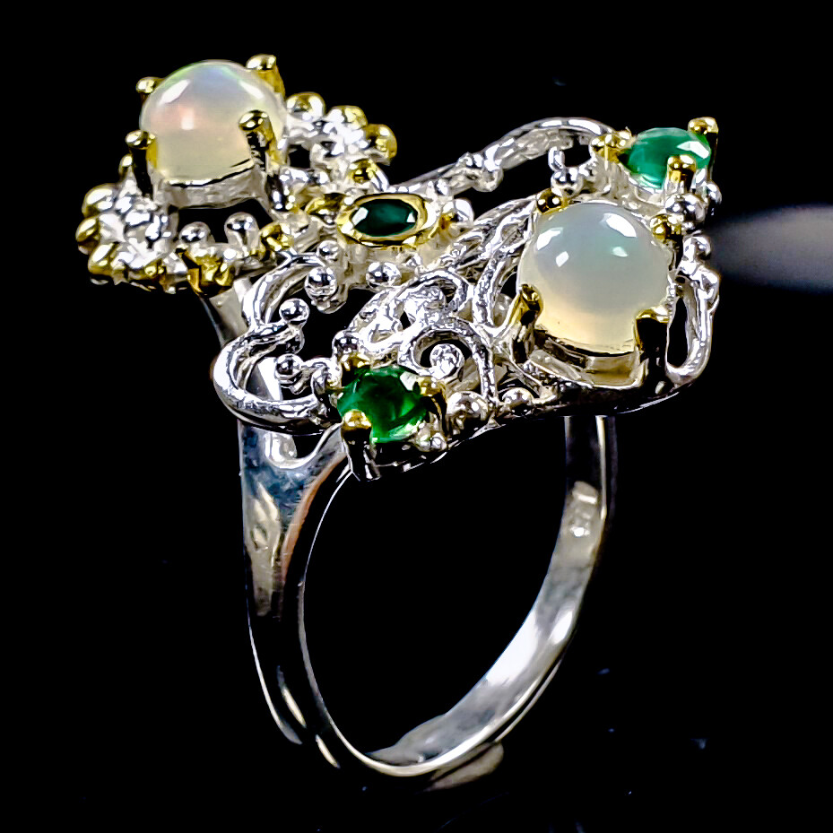 Natural  Not Enhanced Opal Ring 925 Sterling Silver Size 7.25 /B-R1302