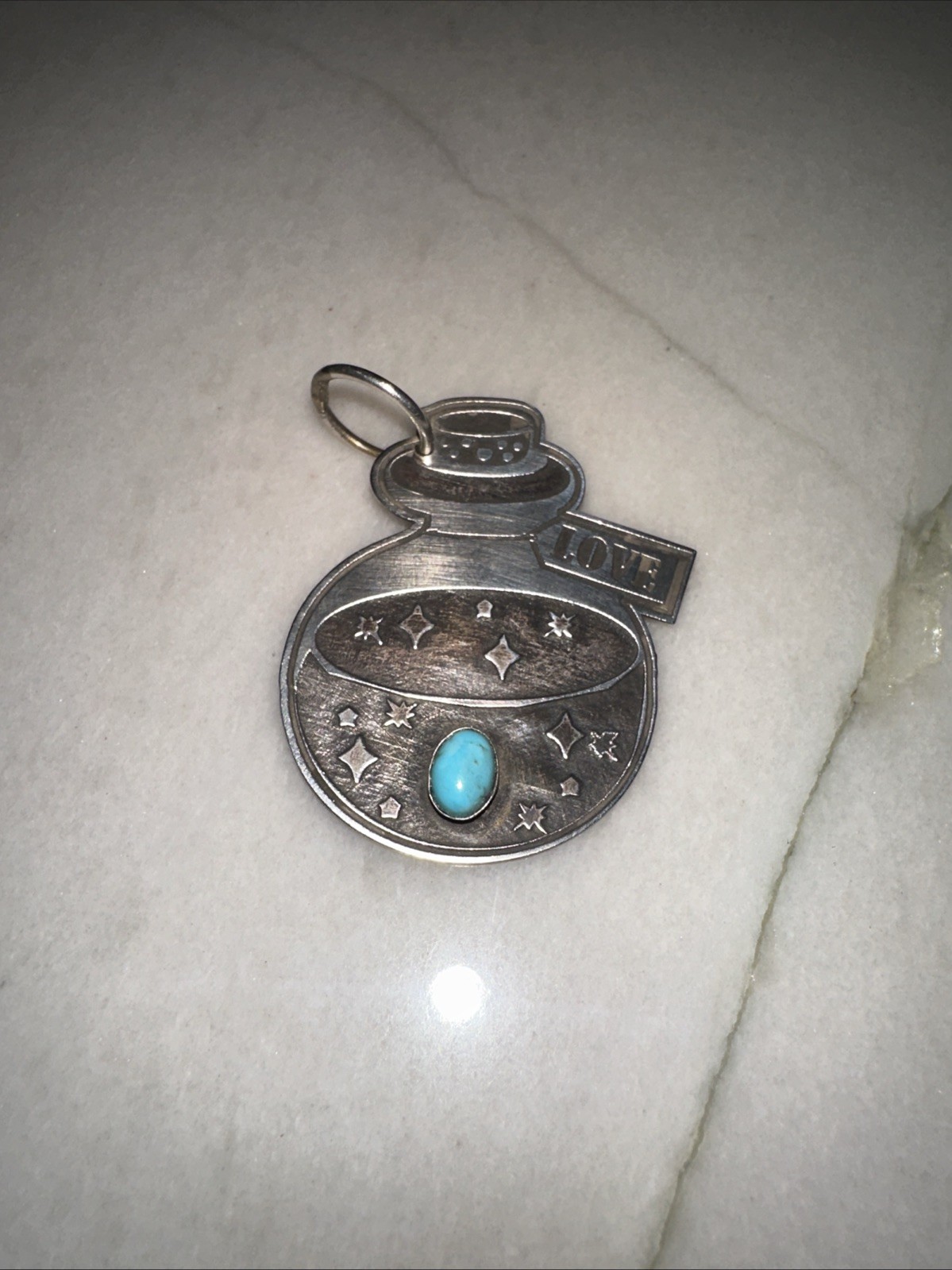 Love Potion Turquoise Pendant Sterling Silver 925 Made In The United States