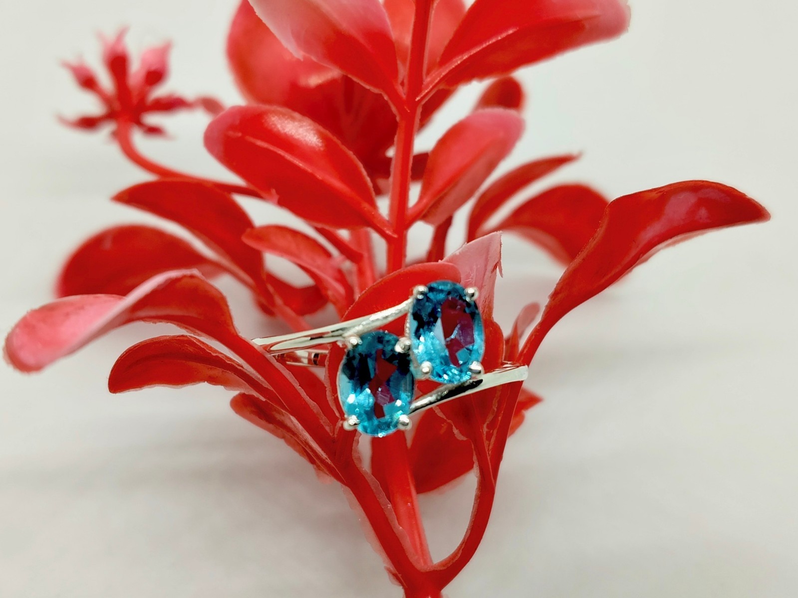 London Blue Topaz Ring, 925 Sterling Silver Handmade Oval Gemstone Ring Women
