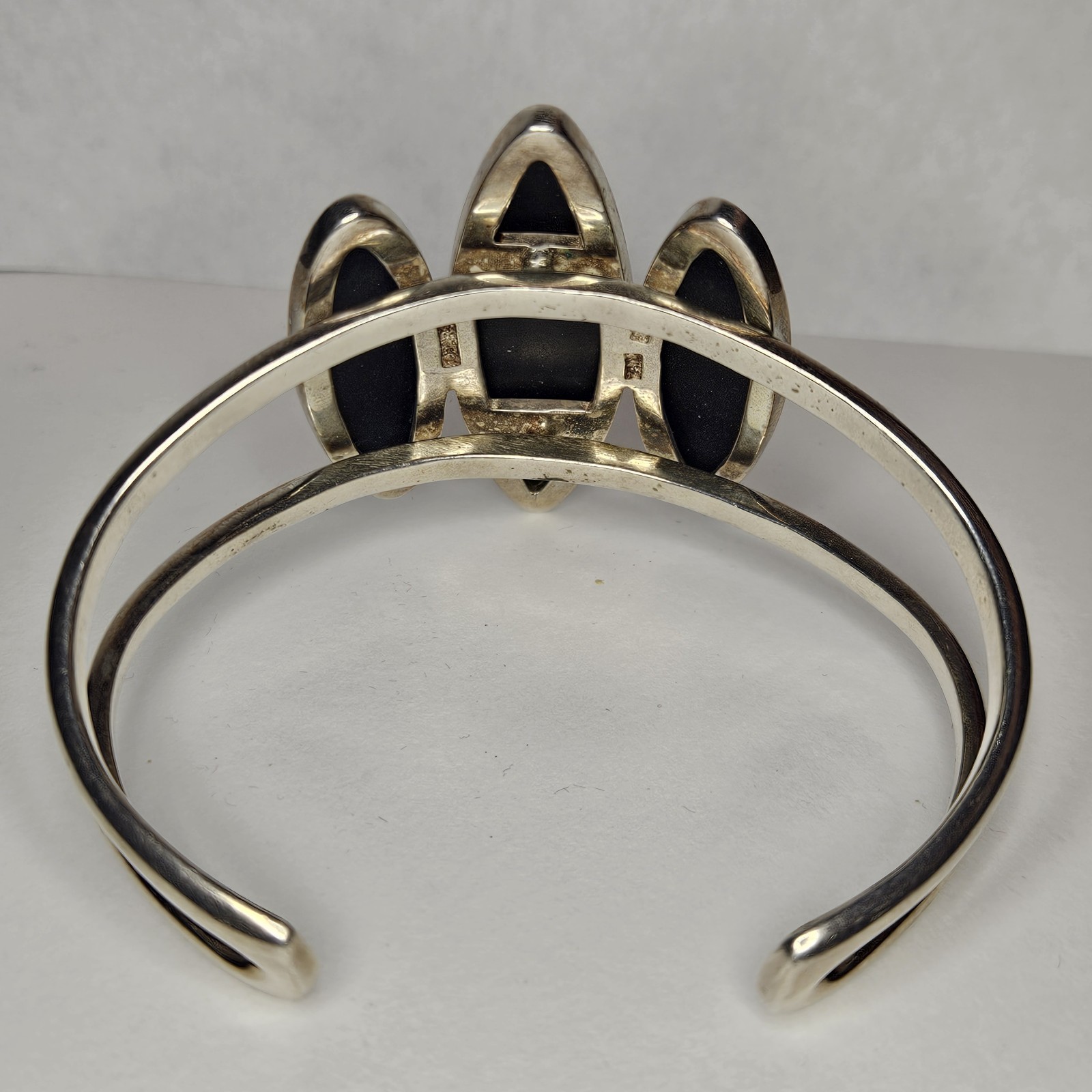 Vintage BARSE Sterling Silver Black Onyx Cuff bracelet